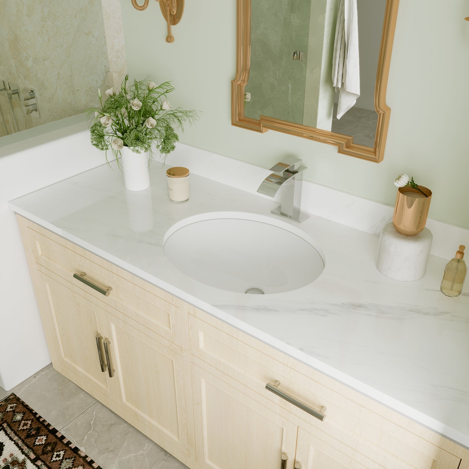 DeerValley Bath DeerValley DV-1U301 Liberty 16 1/2" X 13 3/8" Oval Vitreous China Undermount Bathroom Sink With Overflow Hole Undermount Sinks