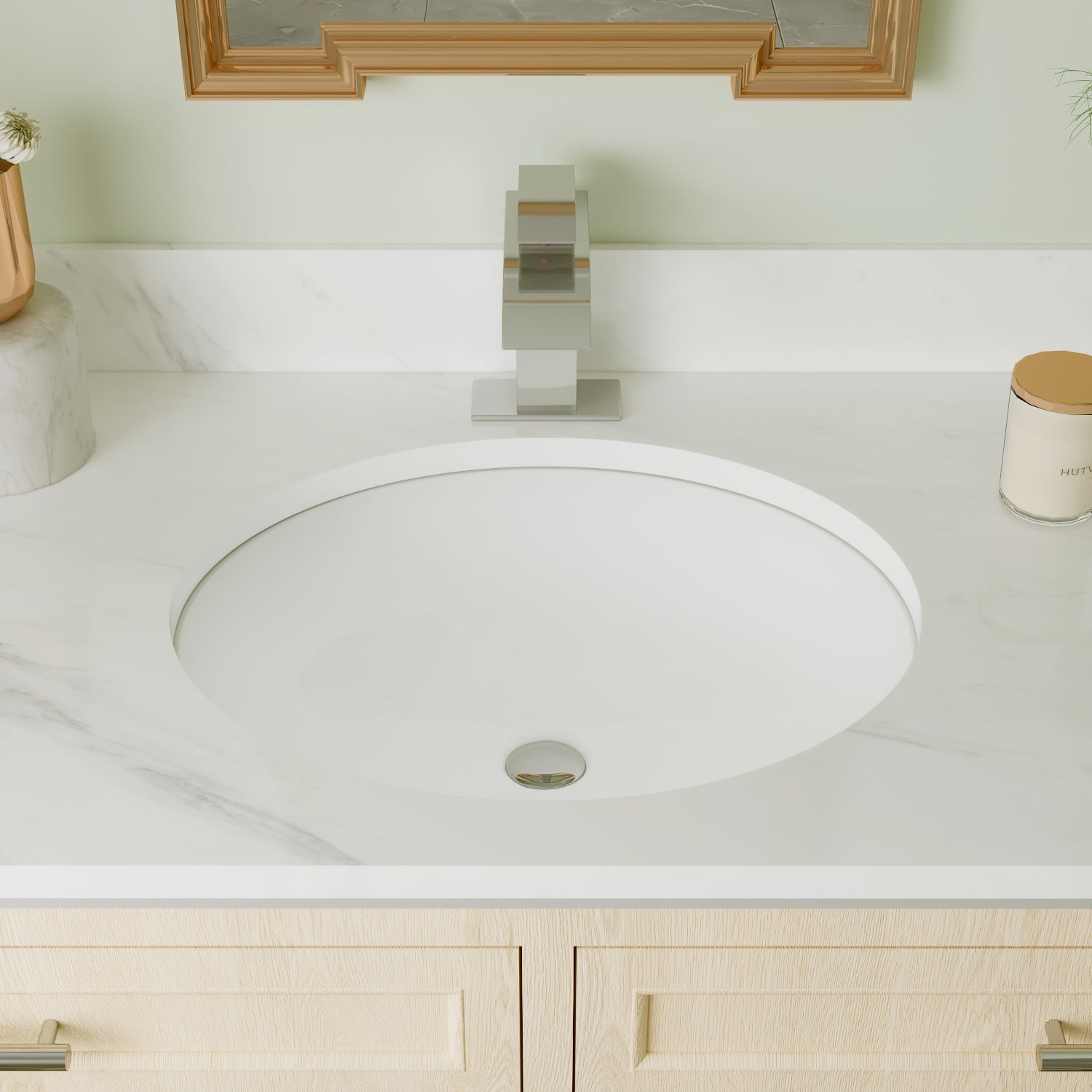 DeerValley Bath DeerValley DV-1U301 Liberty 16 1/2" X 13 3/8" Oval Vitreous China Undermount Bathroom Sink With Overflow Hole Undermount Sinks