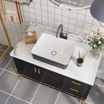 Lavabo de salle de bain rectangulaire ALLY 19" x 15", sans trop-plein