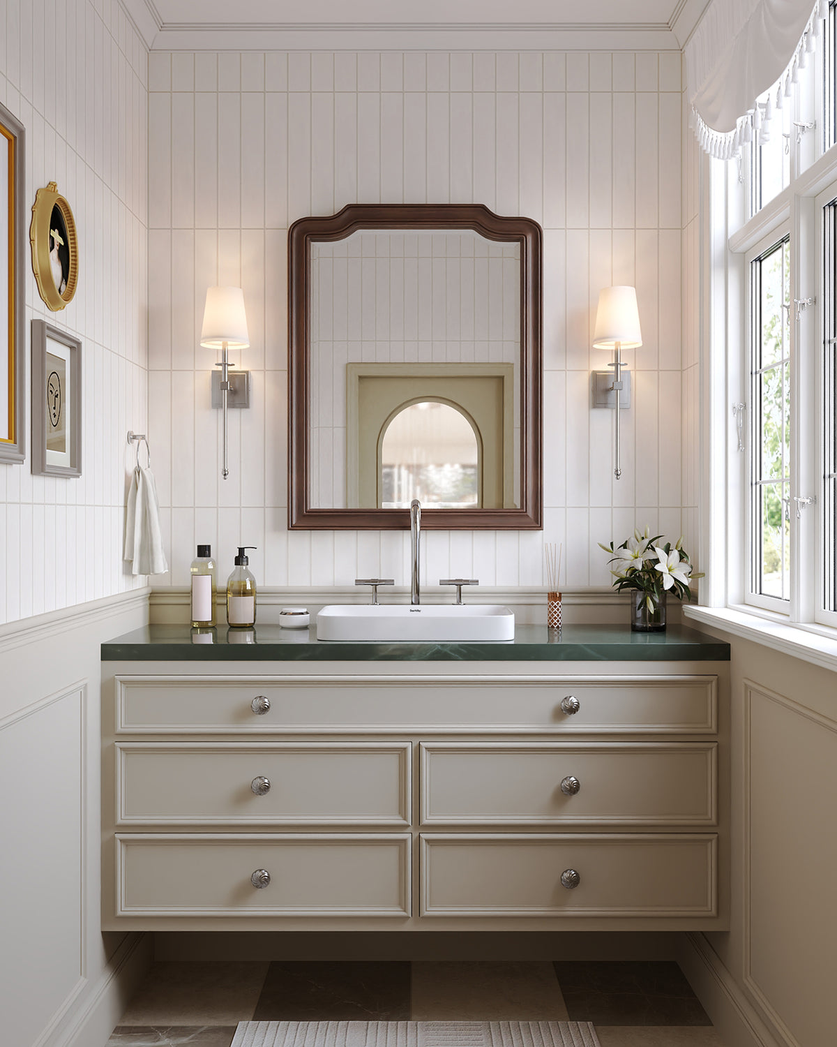 DeerValley Vessel Sinks Modern Semi-Recessed Durable Ceramic Easy Clean