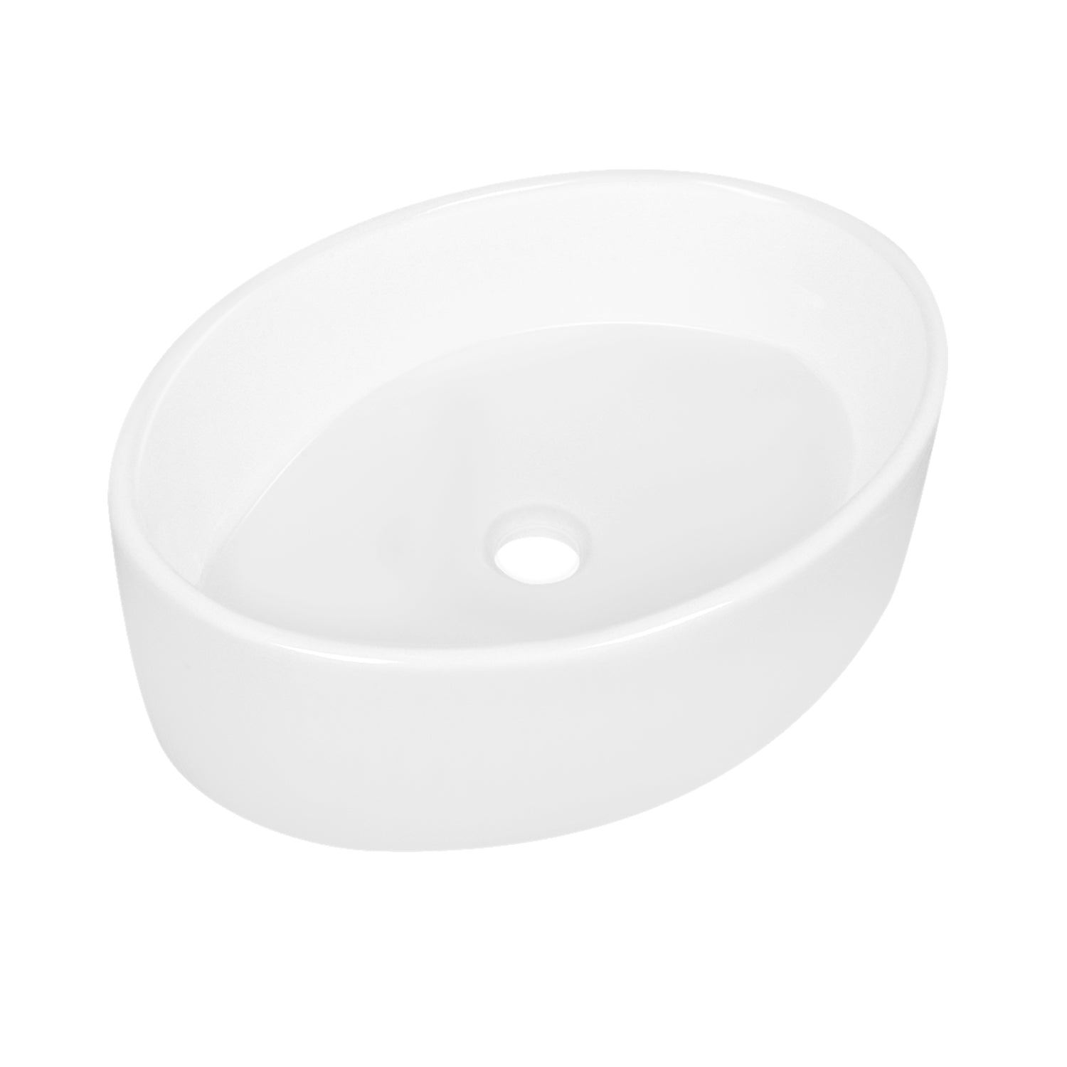 HORIZON 14" Oval Vessel Bathroom Sink, Without Overflow