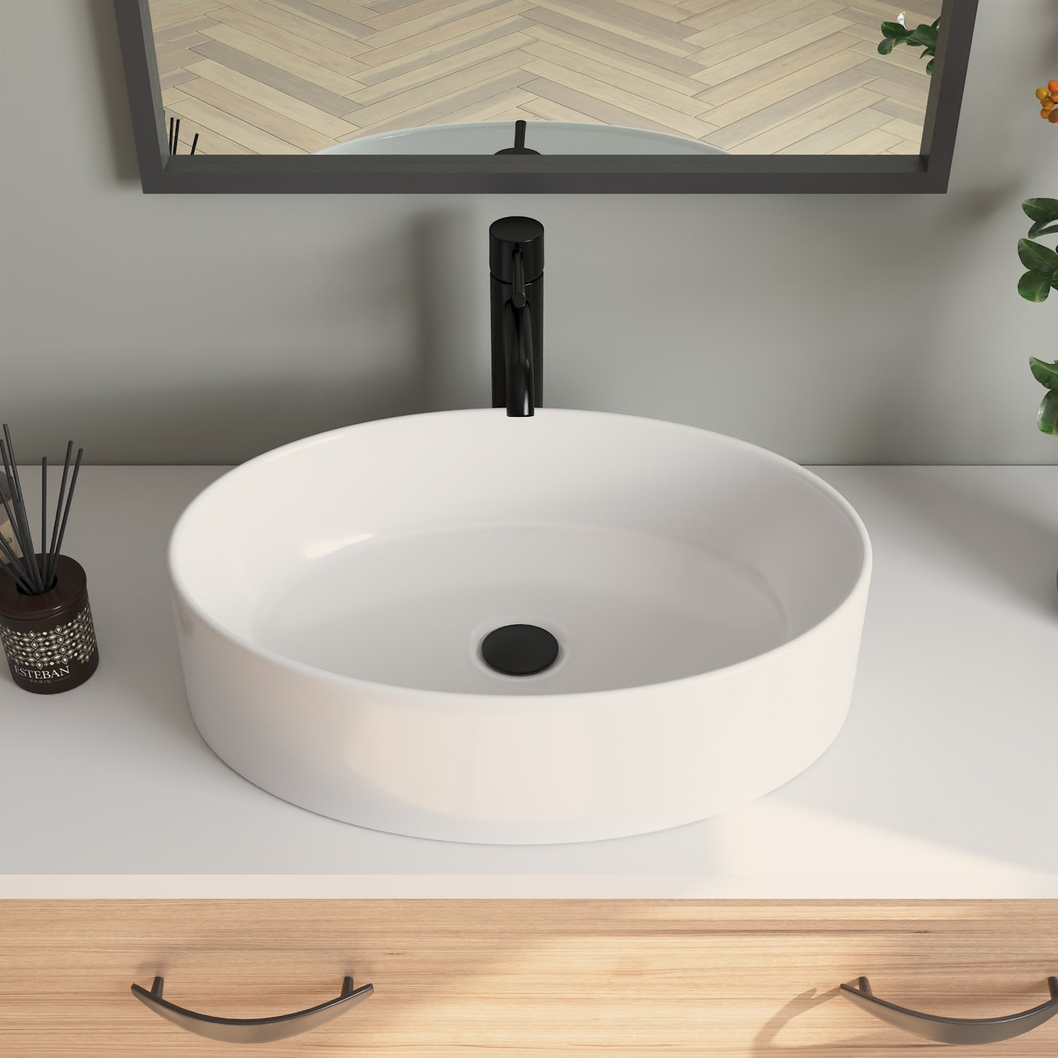 HORIZON 14" Oval Vessel Bathroom Sink, Without Overflow