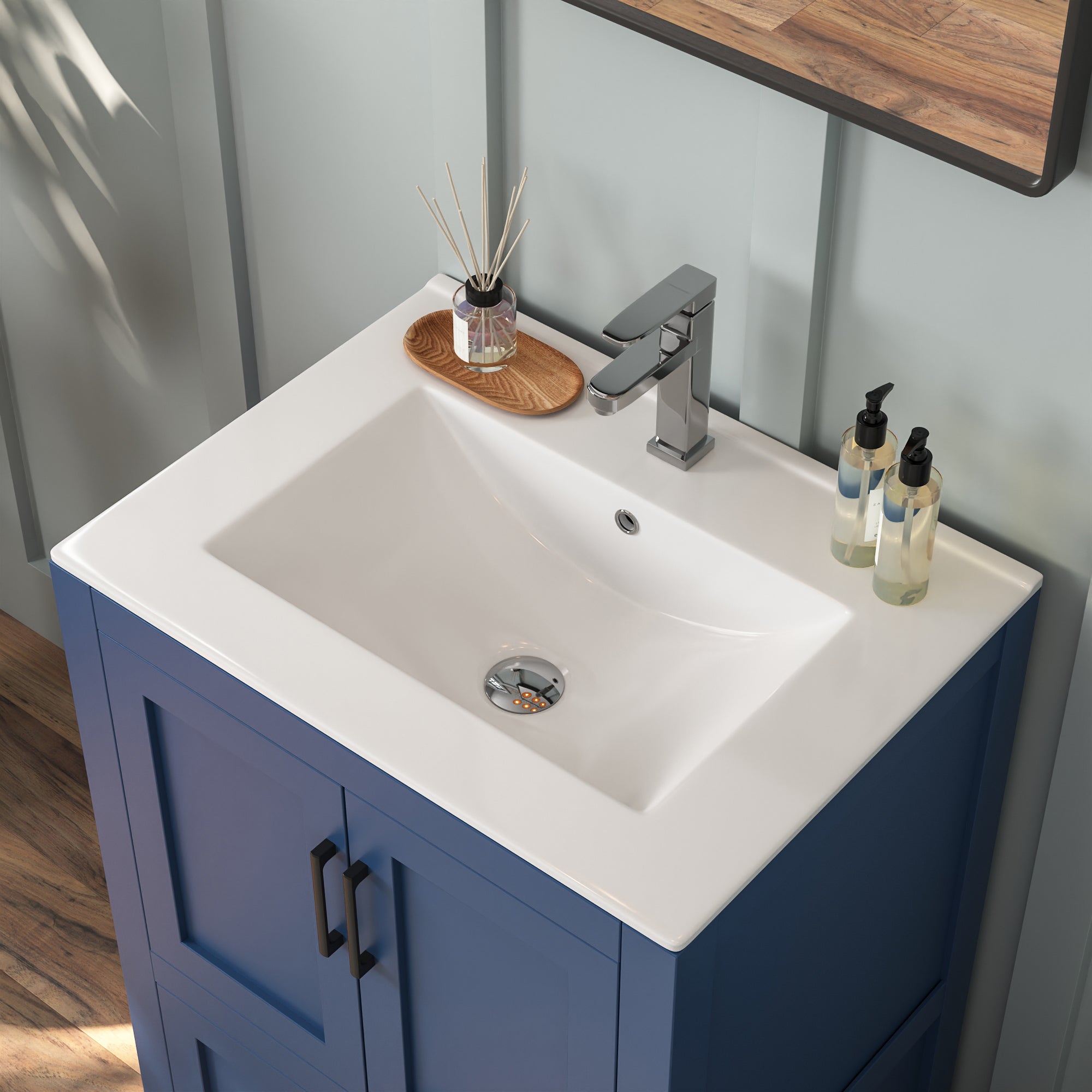 24" Rectangular Vanity Top Sink, Single Faucet Hole