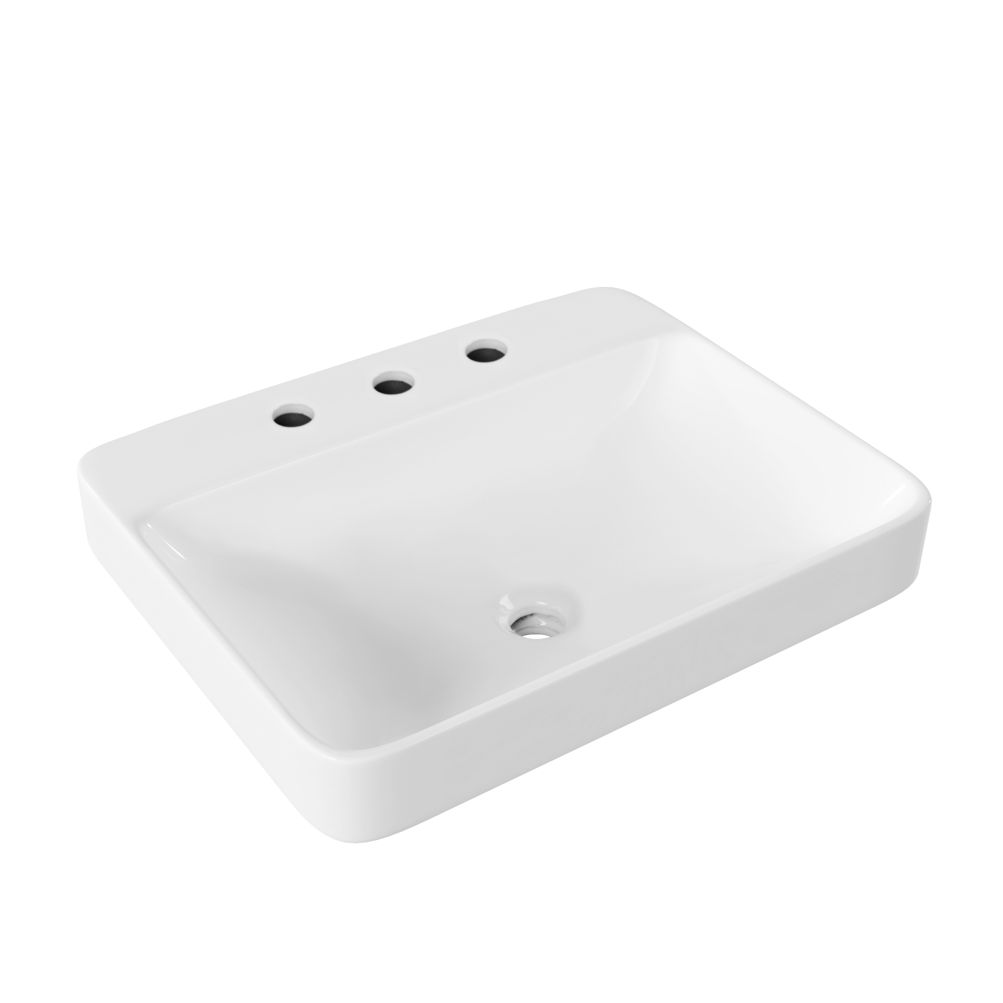 18.9" Rectangular Drop-in Bathroom Sink, Overflow Hole