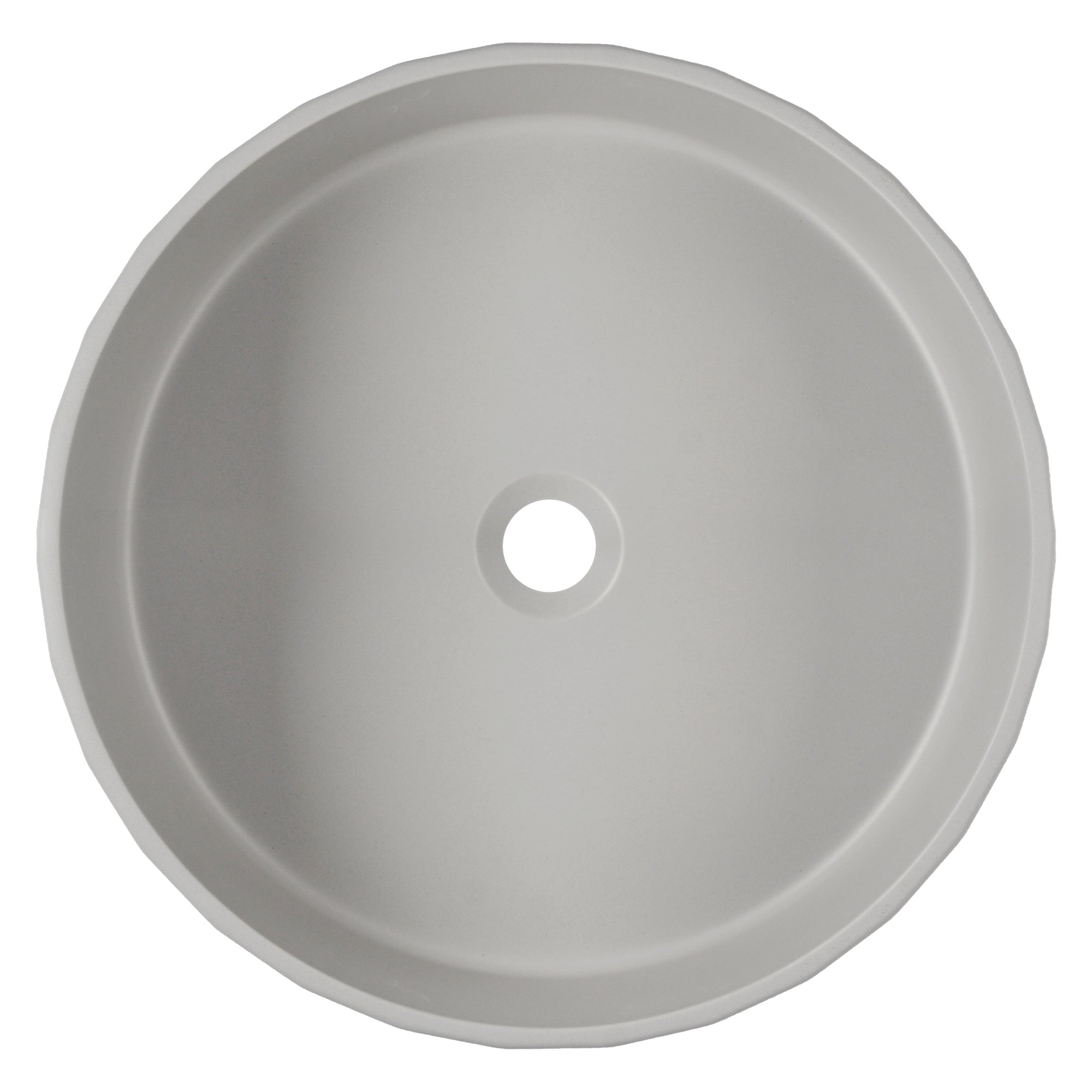17" x 6" Round Vessel Bathroom Sink, Concrete