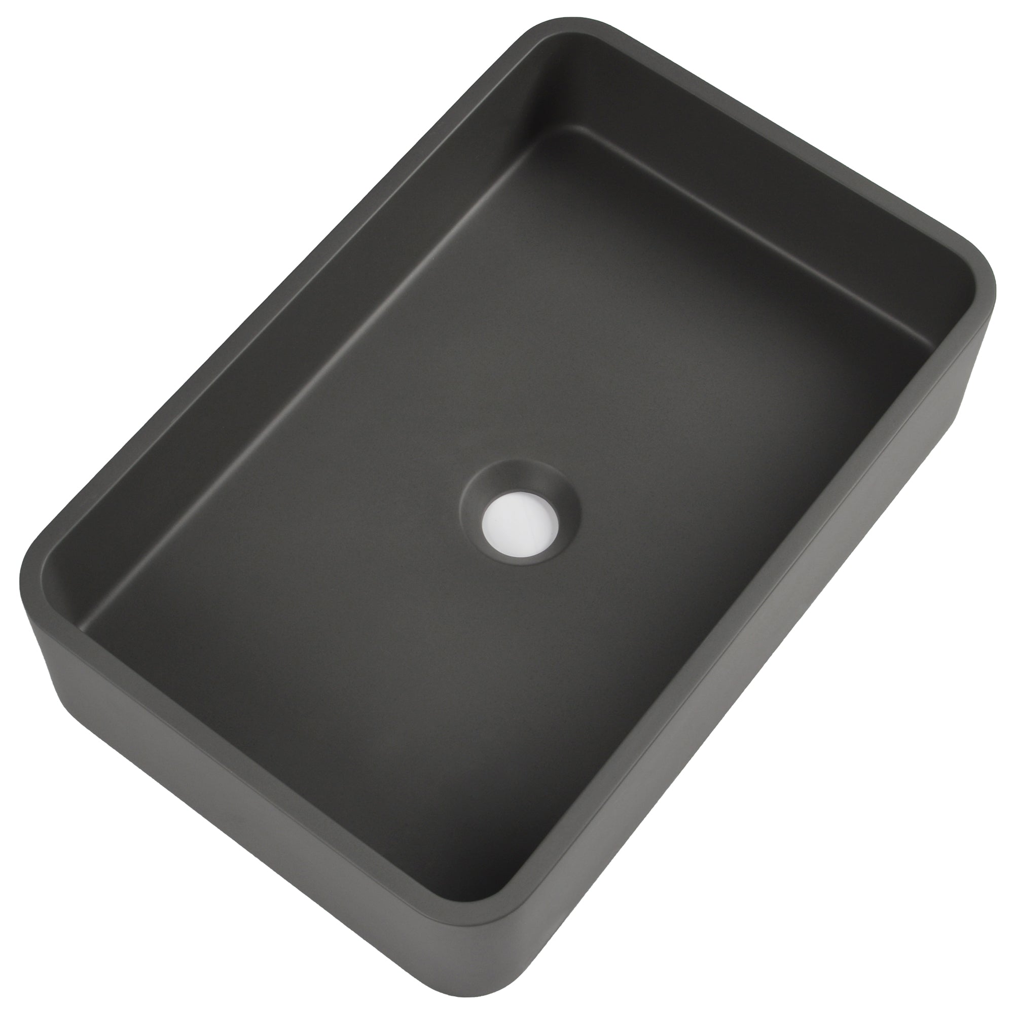 20" x 13" Rectangular Vessel Bathroom Sink, Concrete
