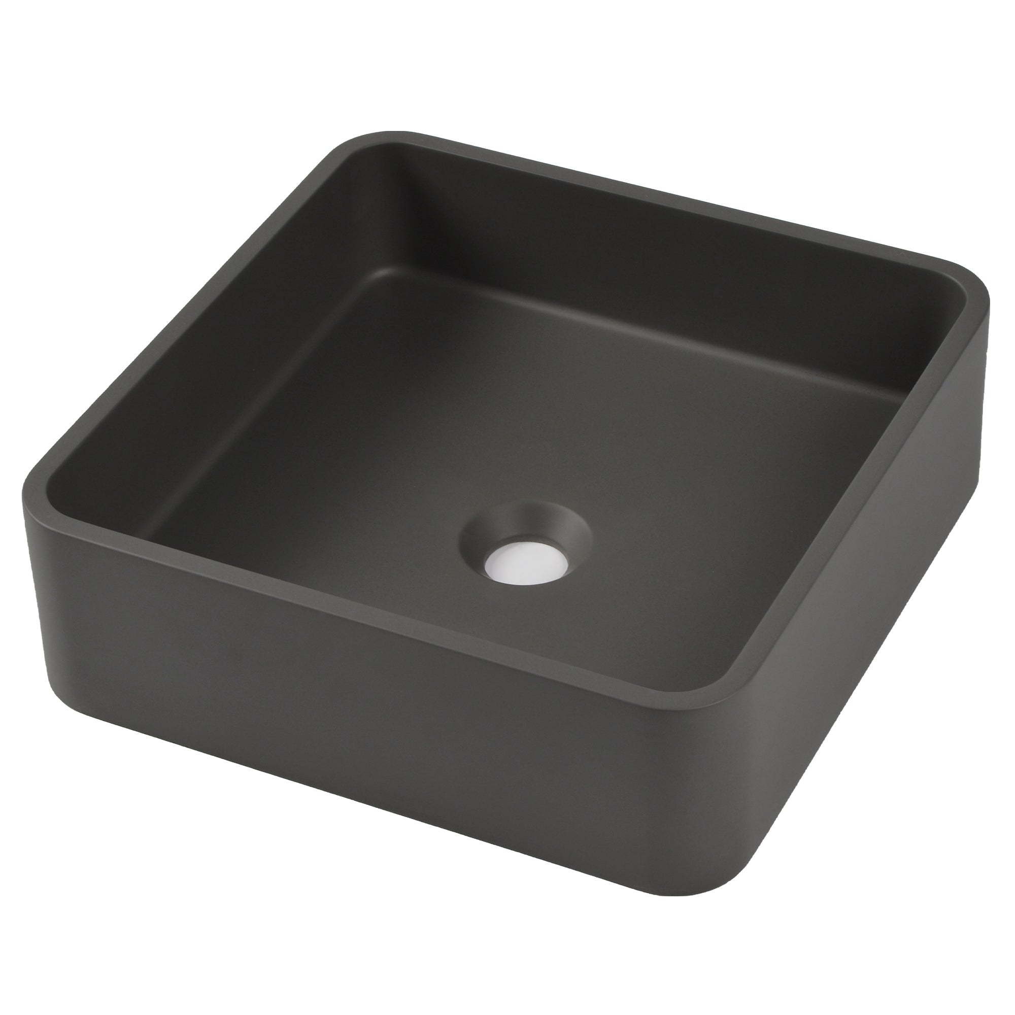 15" x 5" Rectangular Vessel Bathroom Sink, Concrete