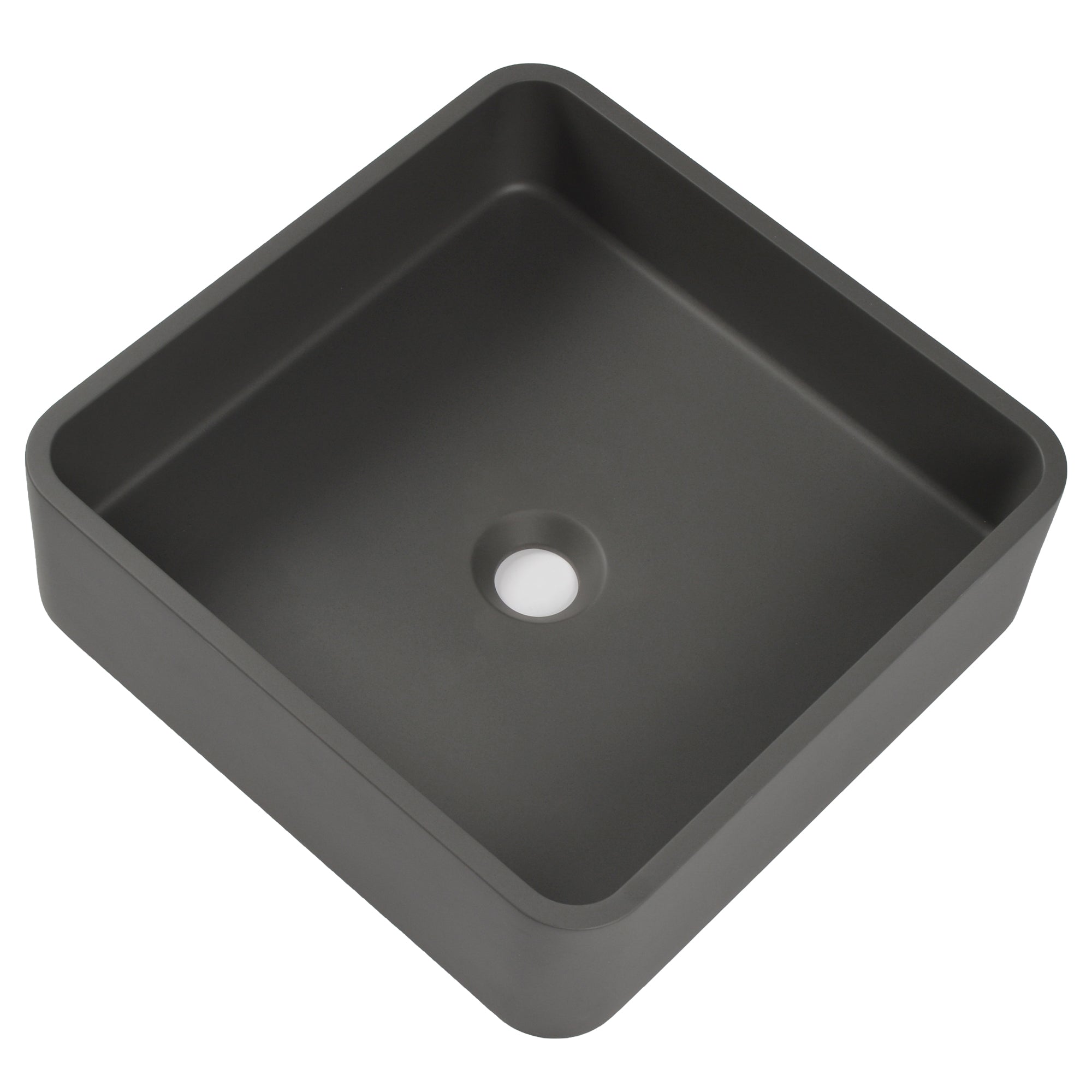15" x 5" Rectangular Vessel Bathroom Sink, Concrete