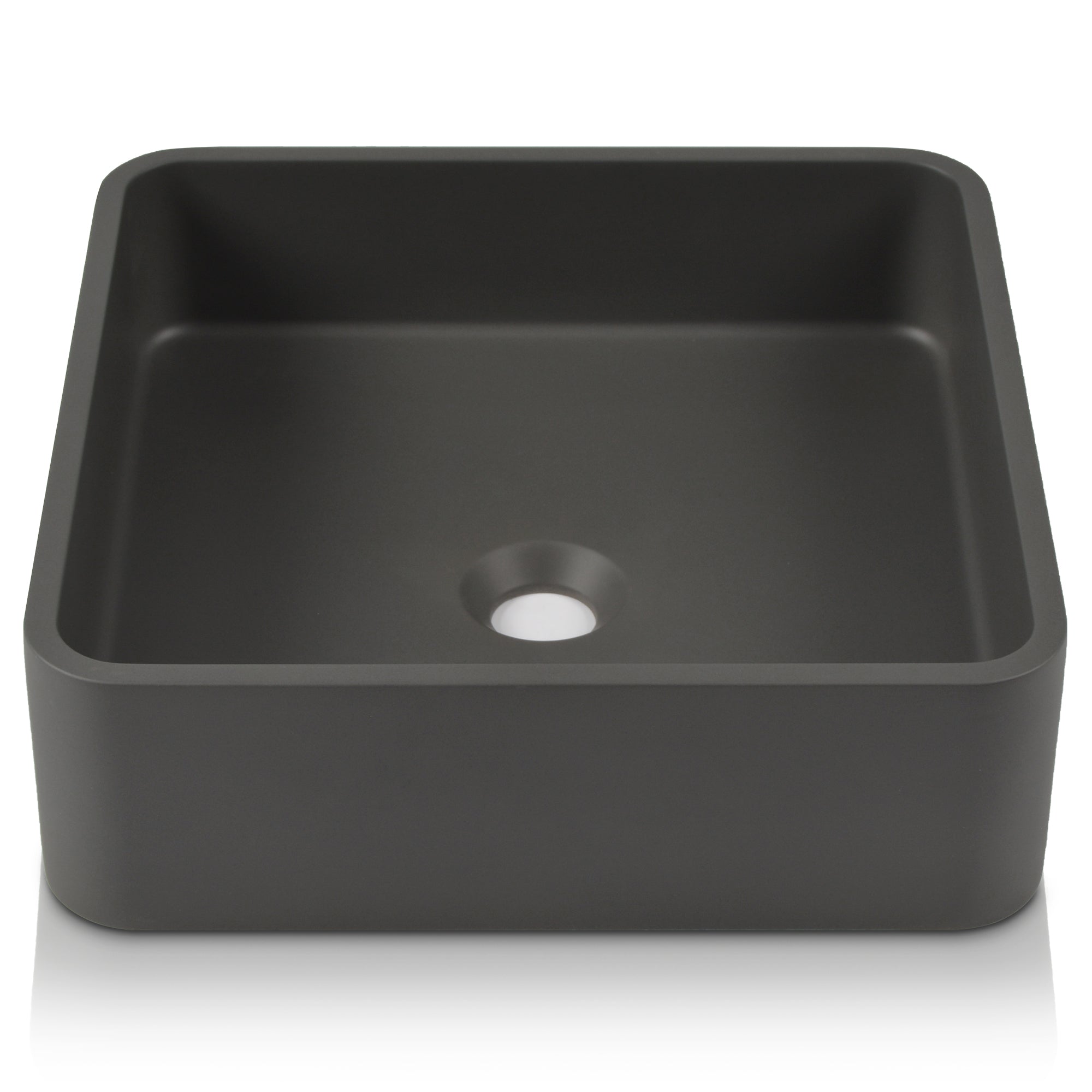 15" x 5" Rectangular Vessel Bathroom Sink, Concrete