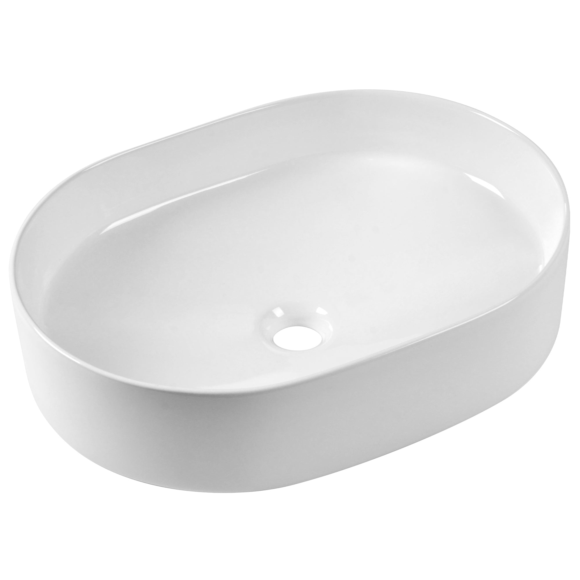 19" x 15" Oval Vessel Bathroom Sink, Seamless Design