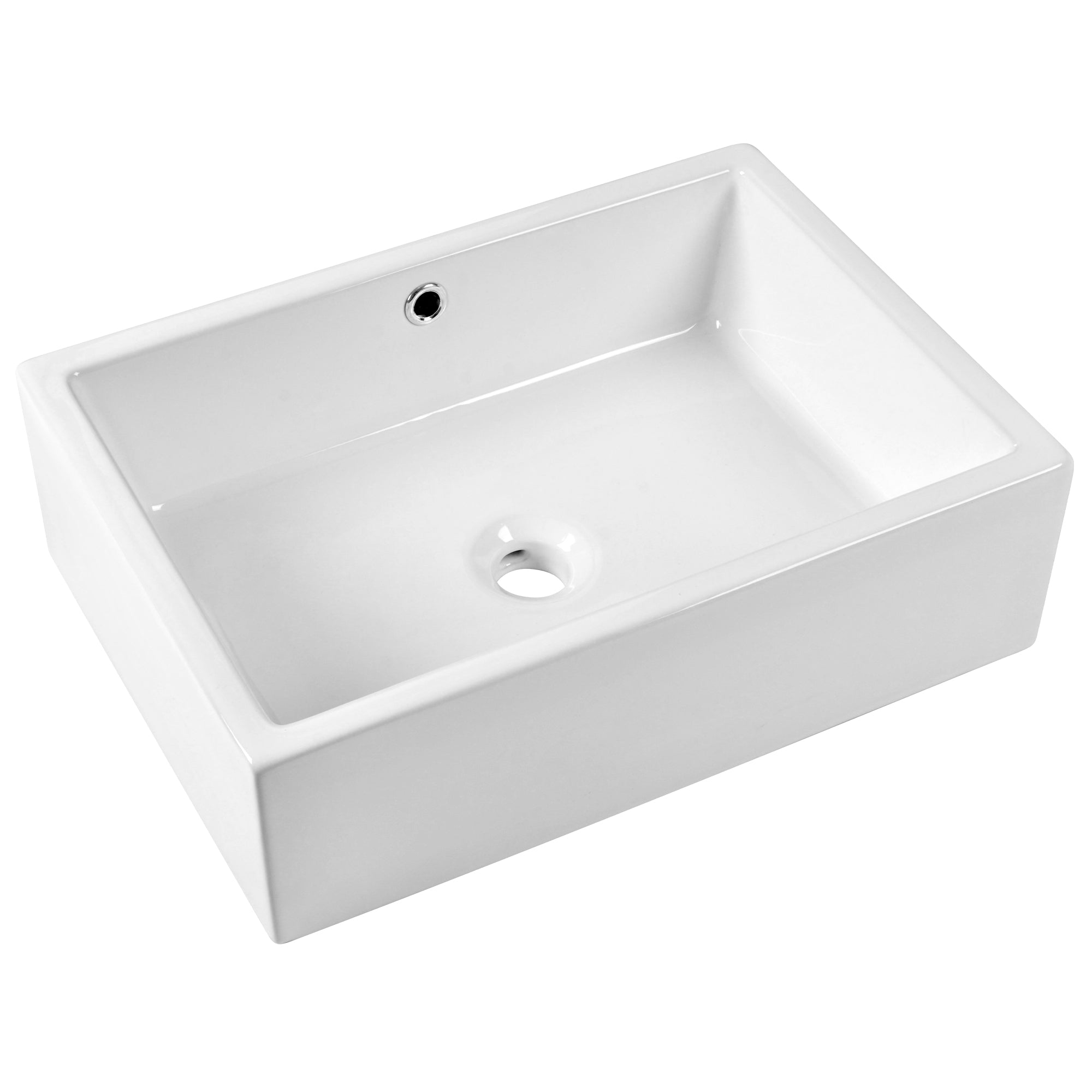 20" x 14" Rectangle Vessel Bathroom Sink, Seamless Design