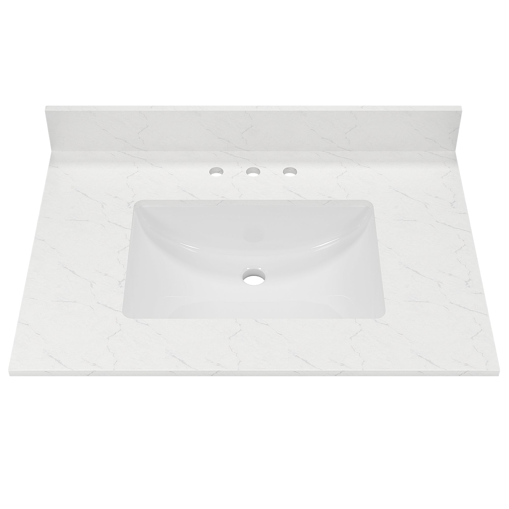 31.1" Rectangular Vanity Top Sink, Overflow Hole