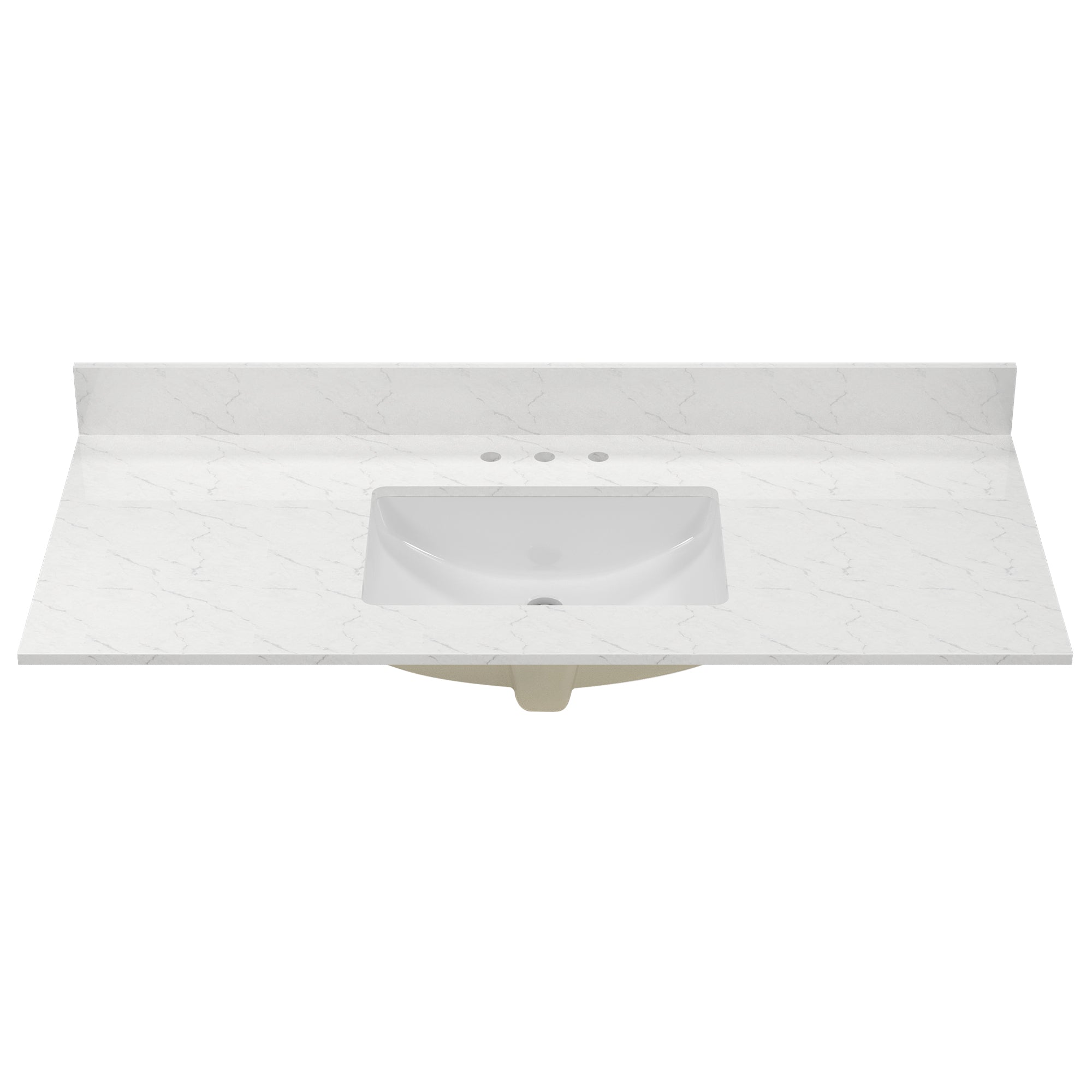 48.8" Rectangular Vanity Top Sink, Overflow Hole