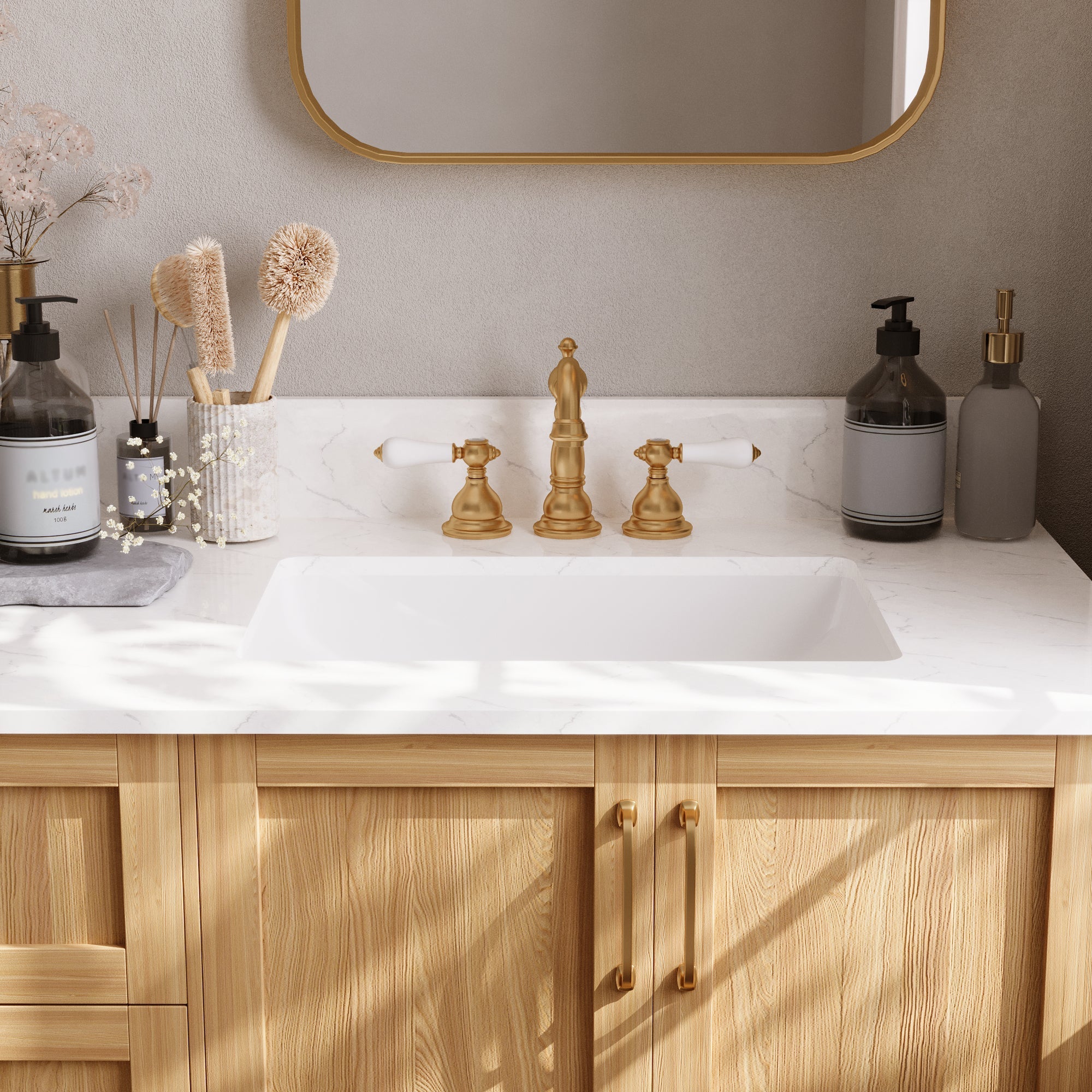 61" Rectangular Vanity Top Sink, Overflow Hole