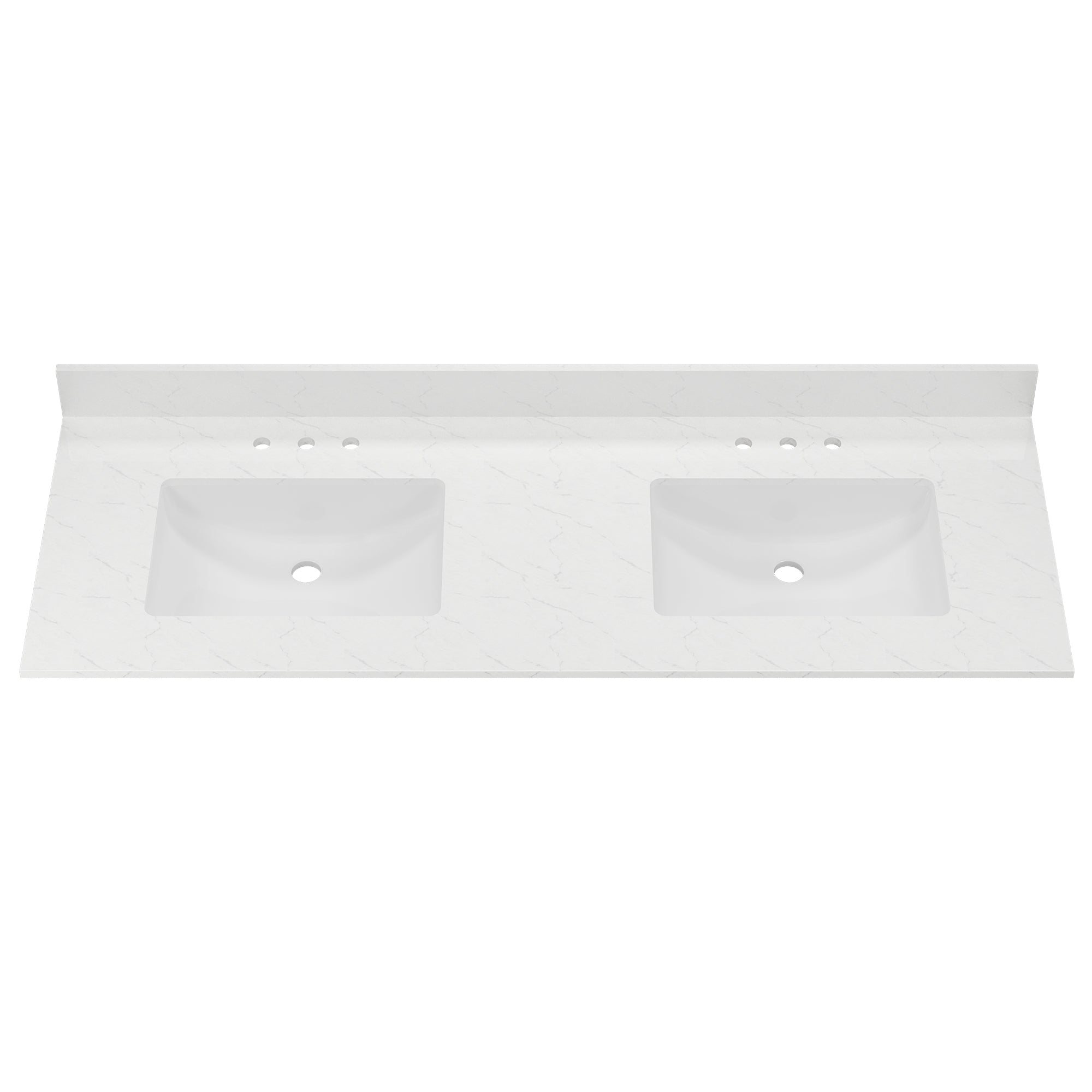 61" Rectangular Vanity Top Sink, Overflow Hole