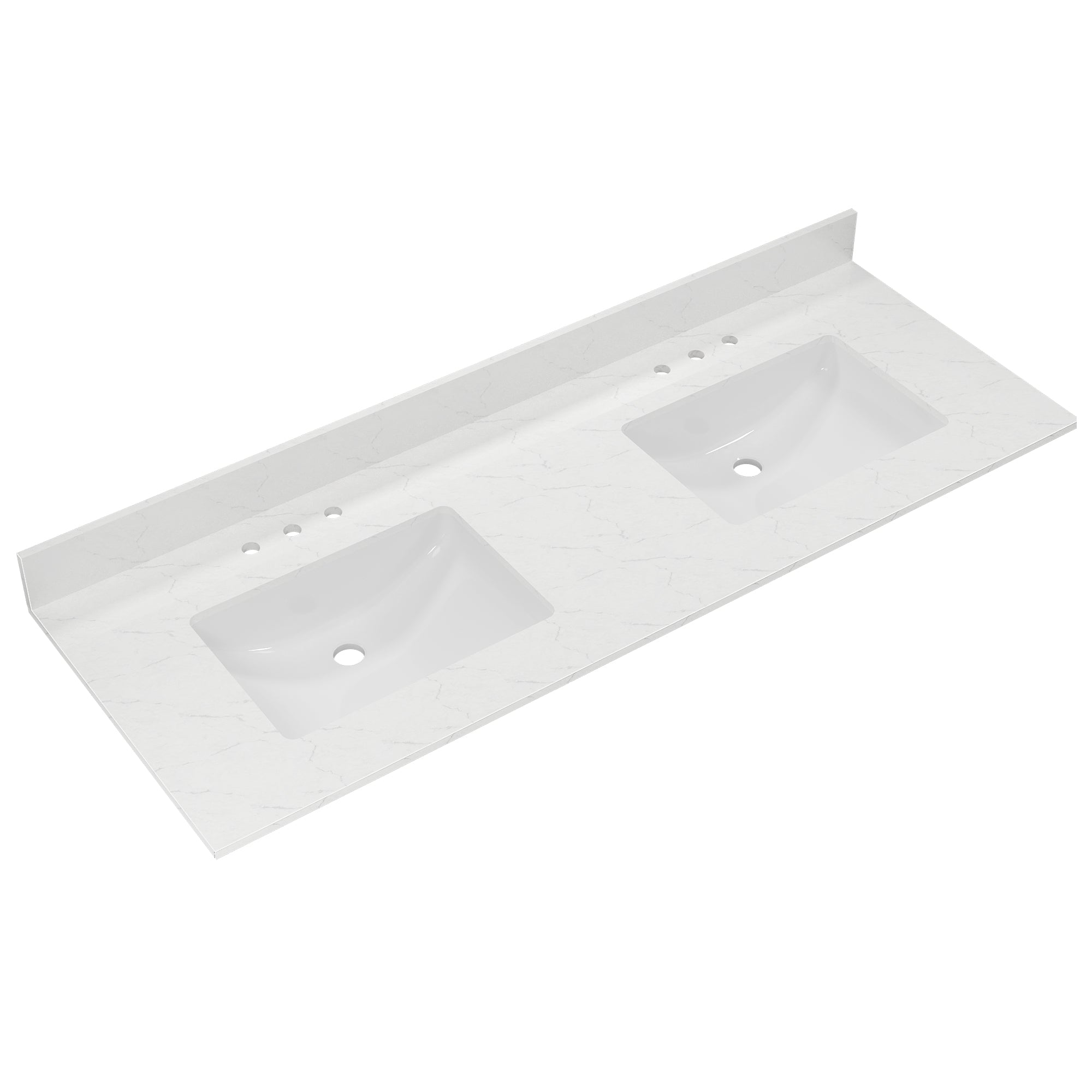 61" Rectangular Vanity Top Sink, Overflow Hole