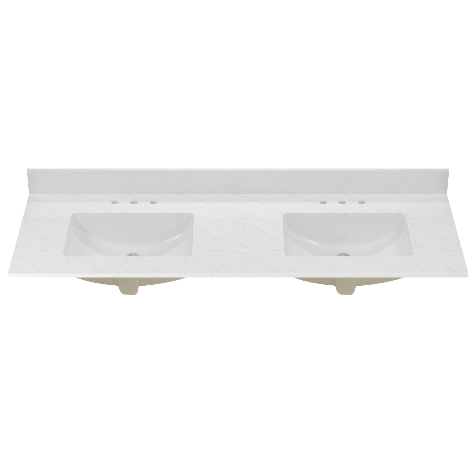 61" Rectangular Vanity Top Sink, Overflow Hole