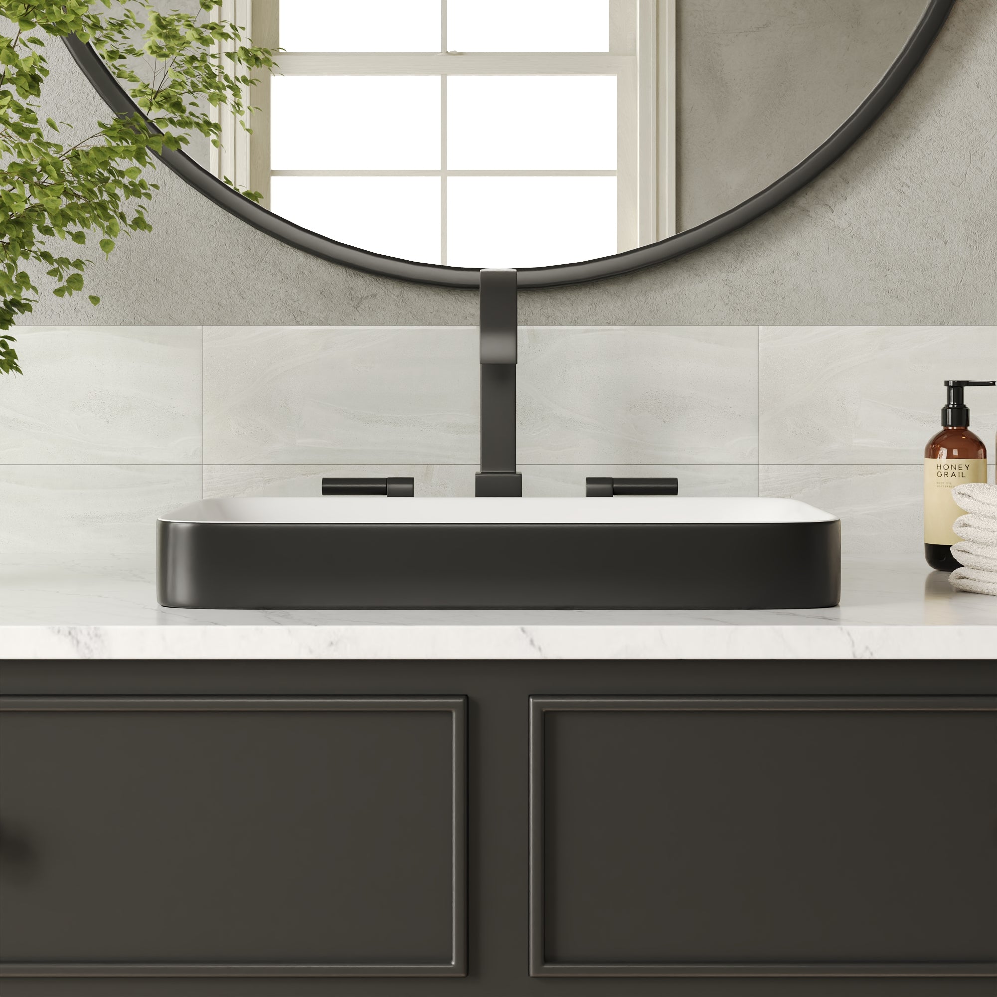 ALLY 12"/16" Rectangular Drop-in Bathroom Sink With Multiple Colors, Scratch-Resistant Ceramic