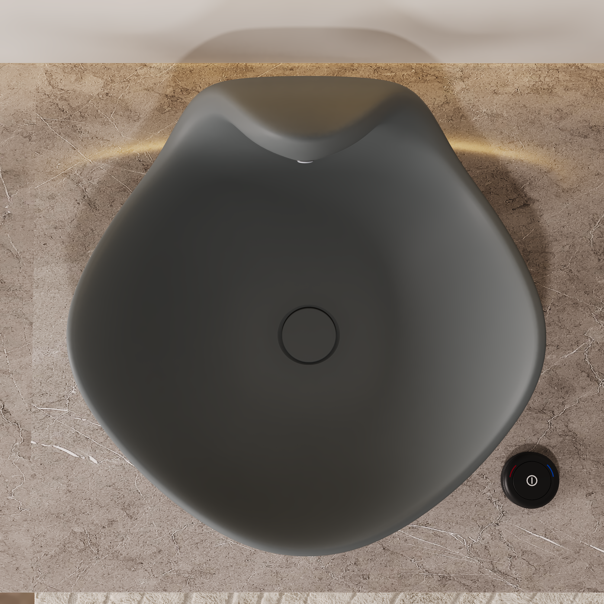 Wave Vessel Bathroom Sink With Multiple Colors, Concrete