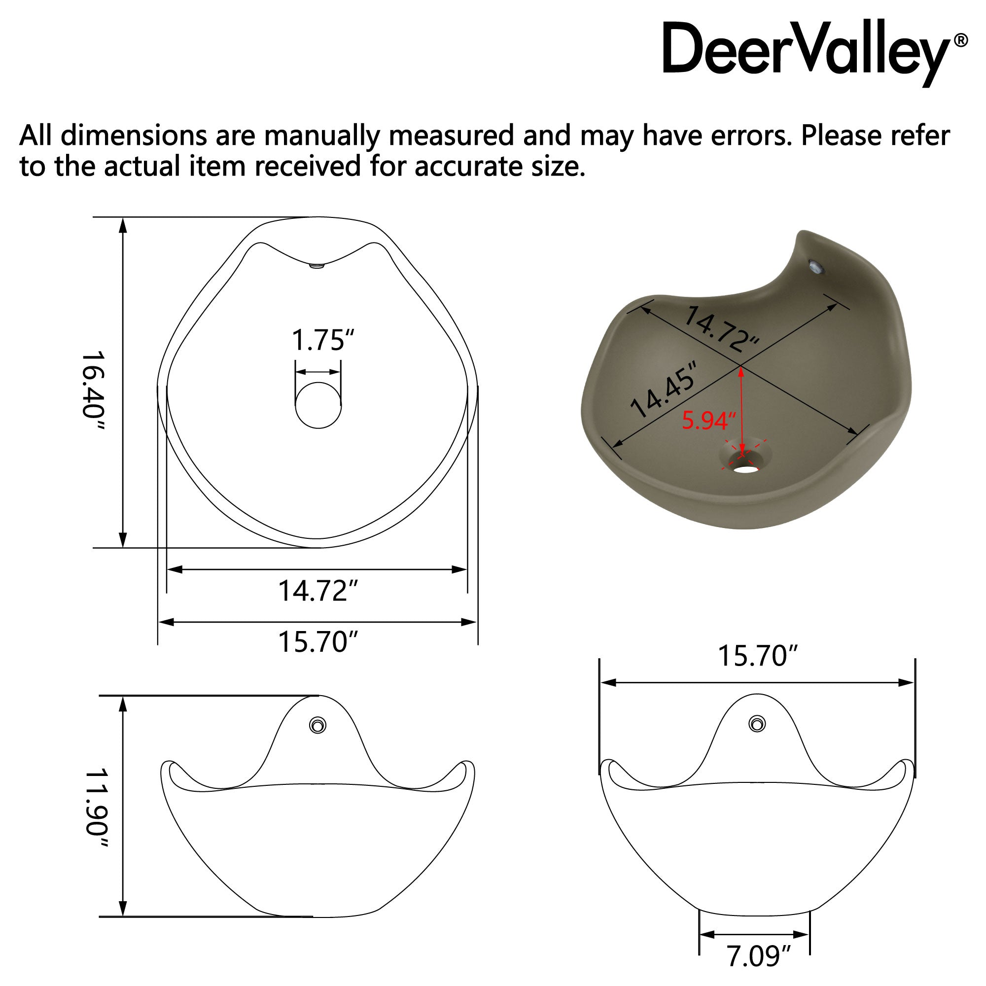 Wave Vessel Bathroom Sink With Multiple Colors, Concrete