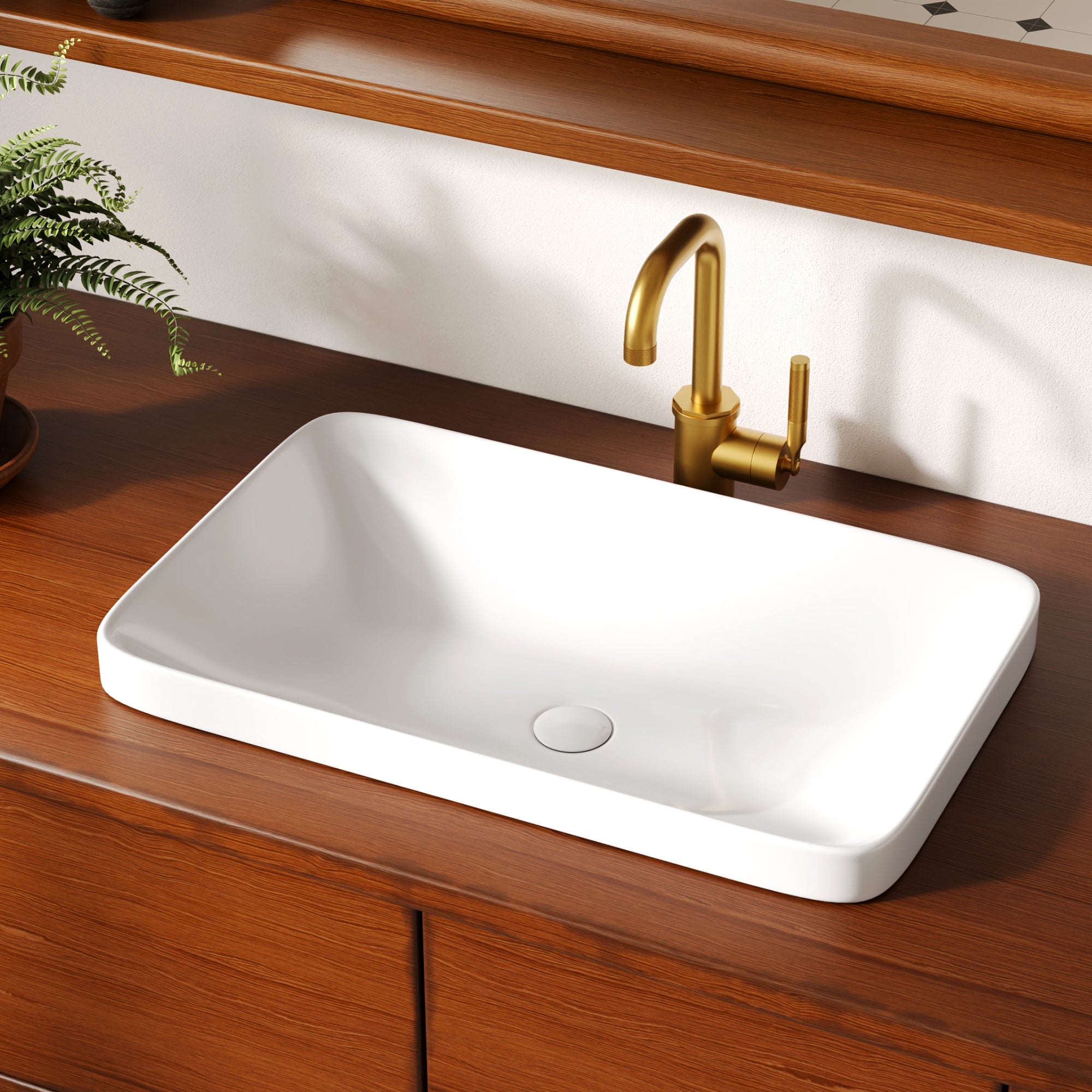 DeerValley DV-1V0473/DV-1V0475 Vessel Sink, Round Non-Porous Ceramic, No-Overflow