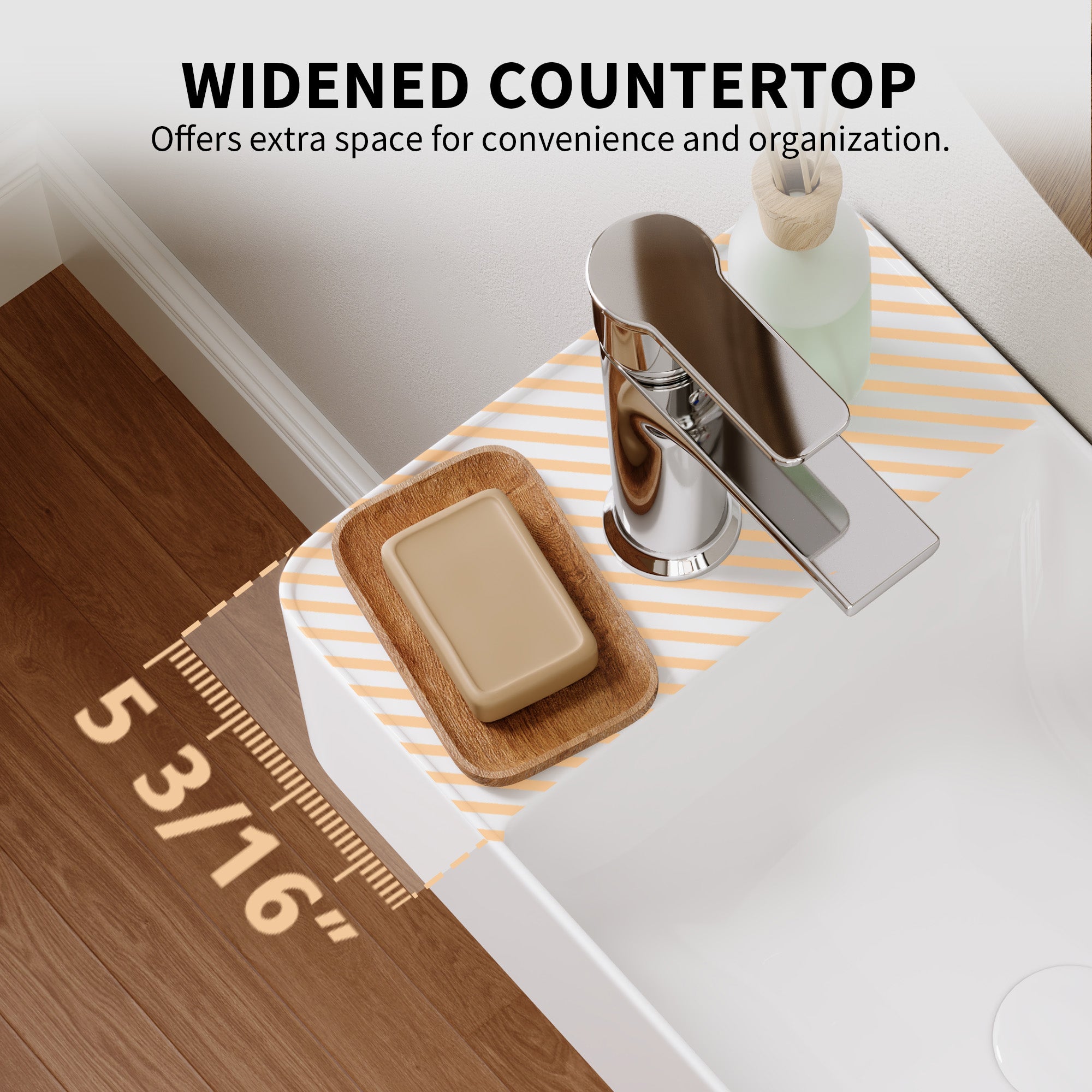 DeerValley DV-1V081L Wall Mounted Sinks Glossy Ceramic Wall Faucet Ready