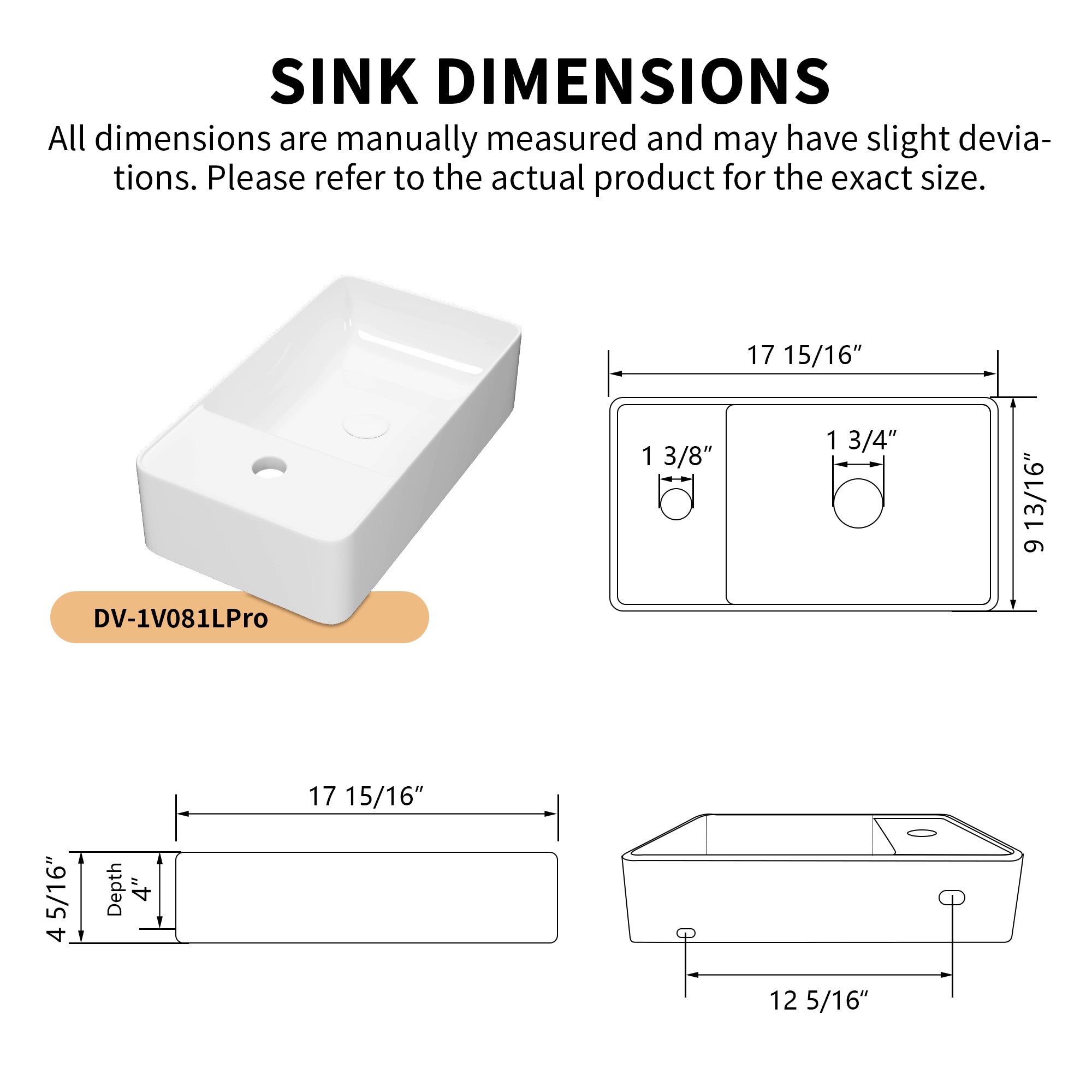DeerValley DV-1V081L Wall Mounted Sinks Glossy Ceramic Wall Faucet Ready