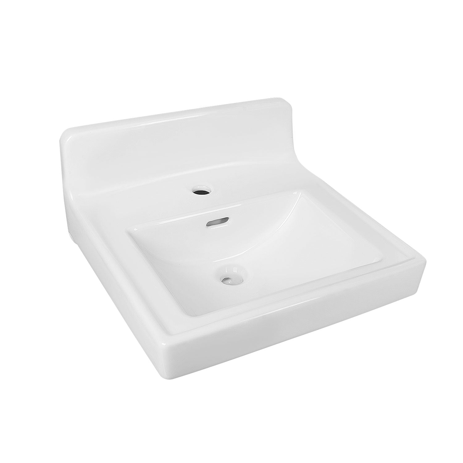 20" L X 10" W Rectangular Wall-Mount Bathroom Sink, Overflow Hole