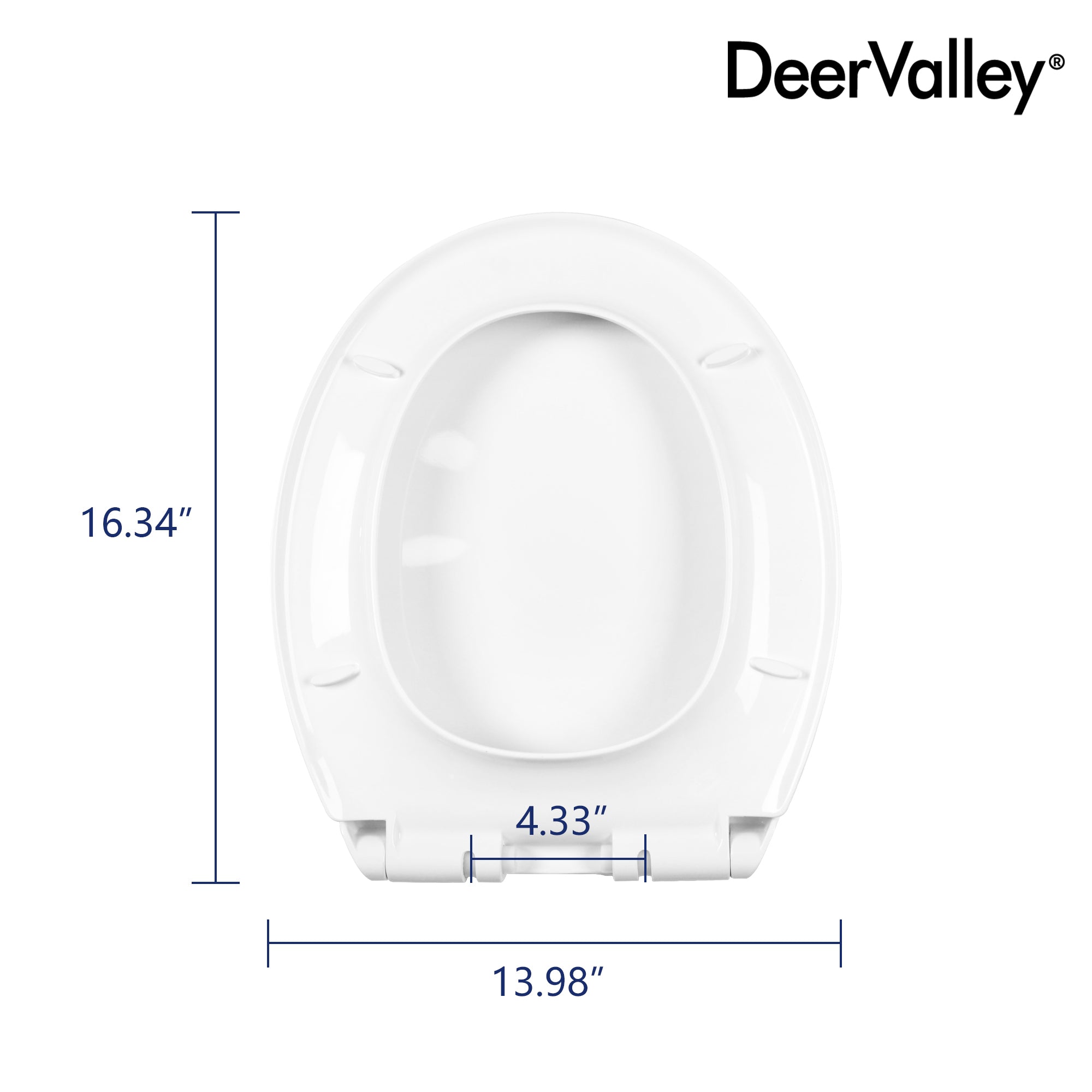DeerValley DV-F0077S11 Quick-Release Plastic Elongated polypropylene Toilet Seat (Fit with DV-2F0077/DV-2F0079)