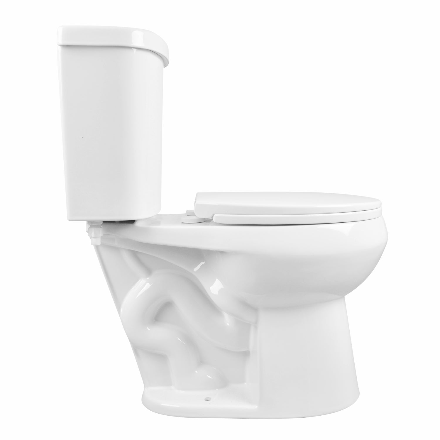 DYNASTY Two-Piece Round Toilet, 12" Rough-in Dual-Flush