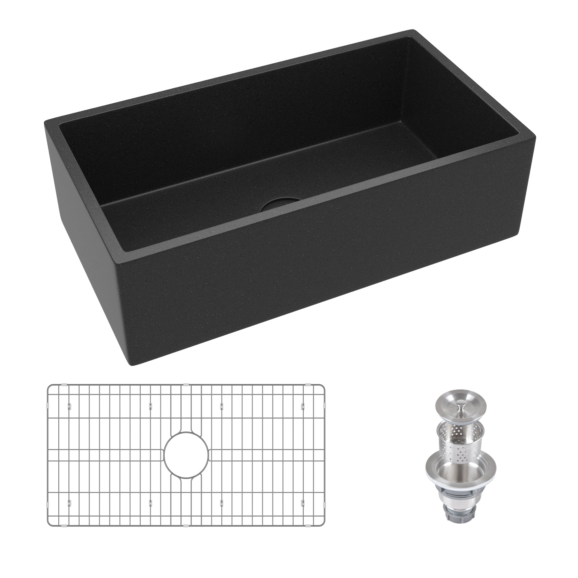 33" L x 18" W Rectangular Farmhouse Kitchen Sink, Natural Material With Multiple Colors