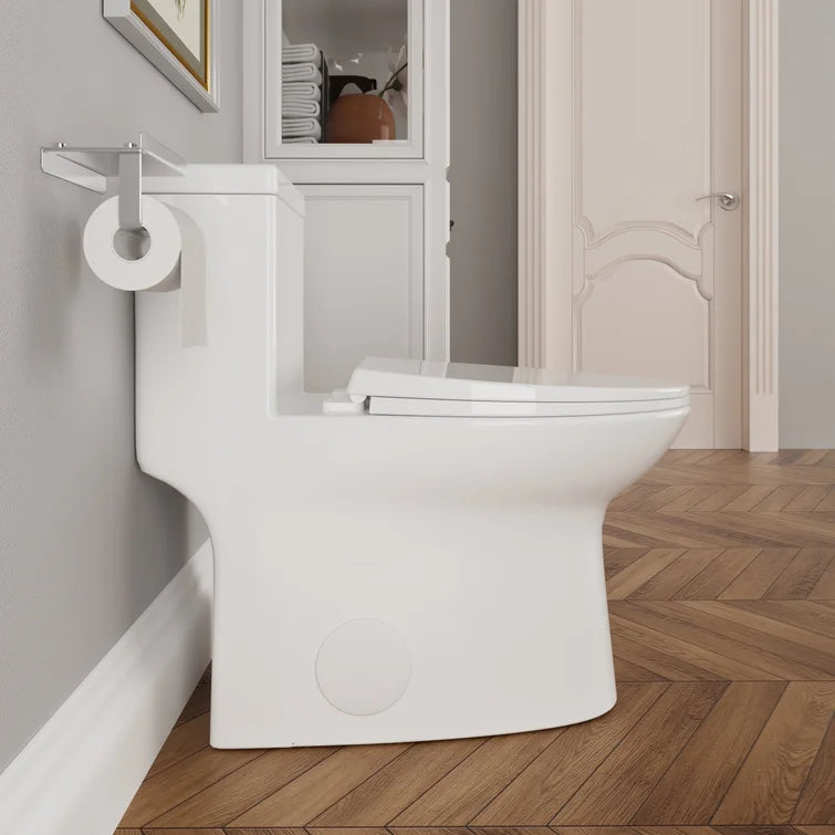 DeerValley Bath DeerValley DV-1F52508 Symmetry One Piece Toilet 1.1/1.6 GPF Elongated Standard Toilet with Comfortable Seat Height (Seat Included) Toilet