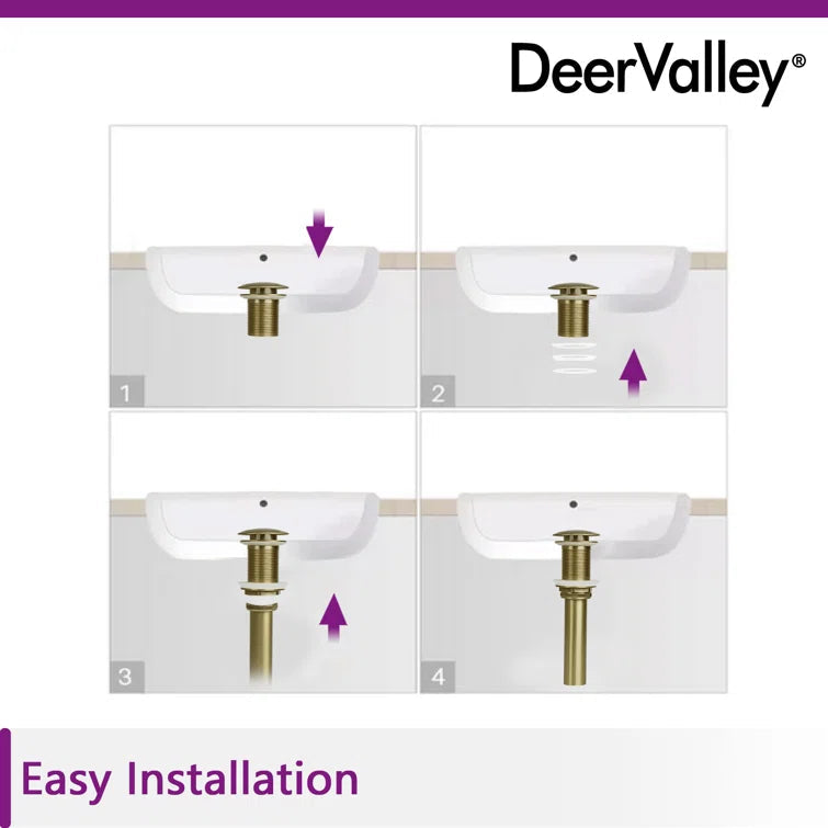 DeerValley Bath DV-1D701 Pop-Up Bathroom Sink Drain Drains