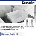 DeerValley Bath DeerValley DV-1V031 Ally Ceramic Sleek Rectangular Bathroom Vessel Sink Vessel Sink