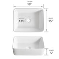 DeerValley Bath DeerValley DV-1V031 Ally Ceramic Sleek Rectangular Bathroom Vessel Sink Vessel Sink