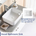 DeerValley Bath DeerValley DV-1V031 Ally Ceramic Sleek Rectangular Bathroom Vessel Sink Vessel Sink