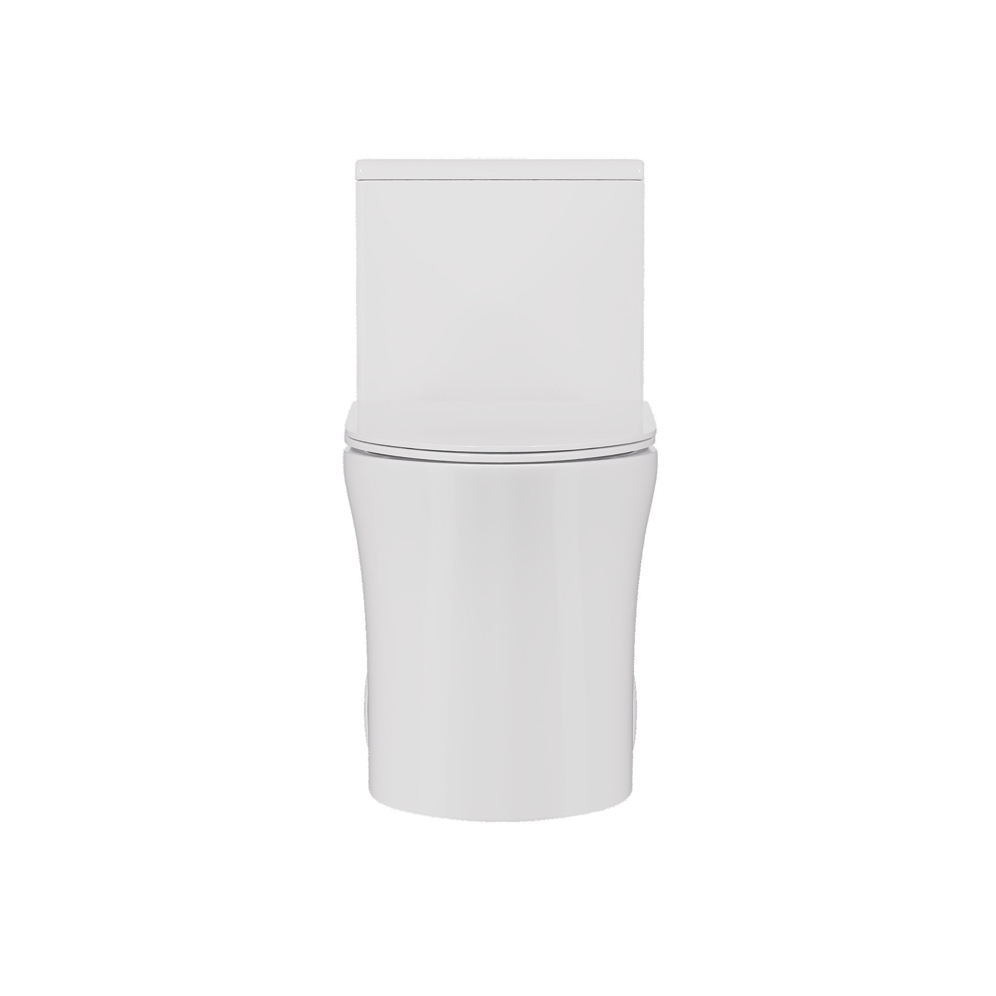 DeerValley Compact One-Piece Toilet for Small Bathrooms, Rimless Bowl Modern Elongated Toilet with Powerful Dual Flush, Soft-Close Seat, 12" Rough-In, High-Efficiency, Space-Saving & Quiet White Design, DV-1F0369