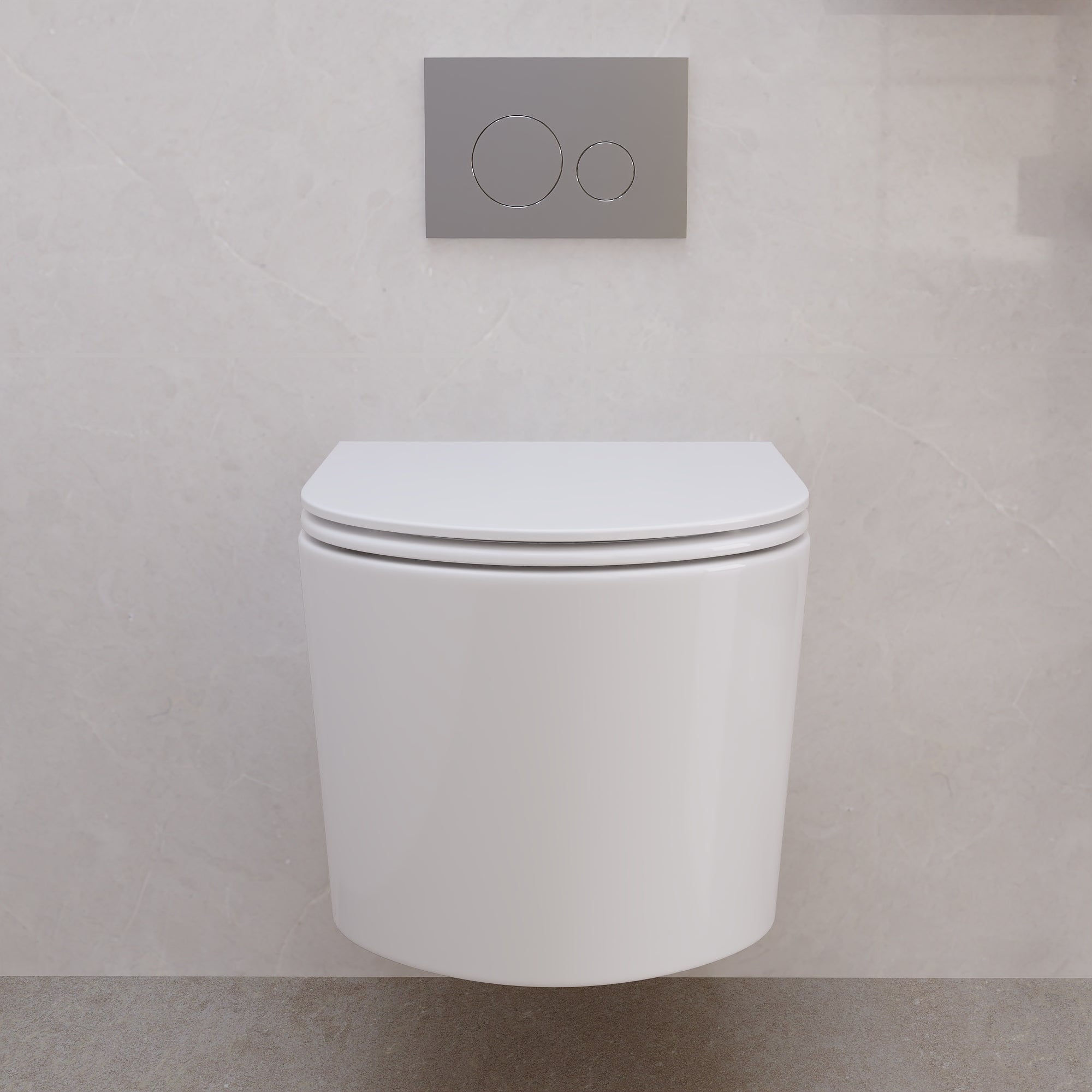 Wall-Hung Toilet with Concealed Tank Set, Rimless Dual Flush, 1.1/1.6 GPF
