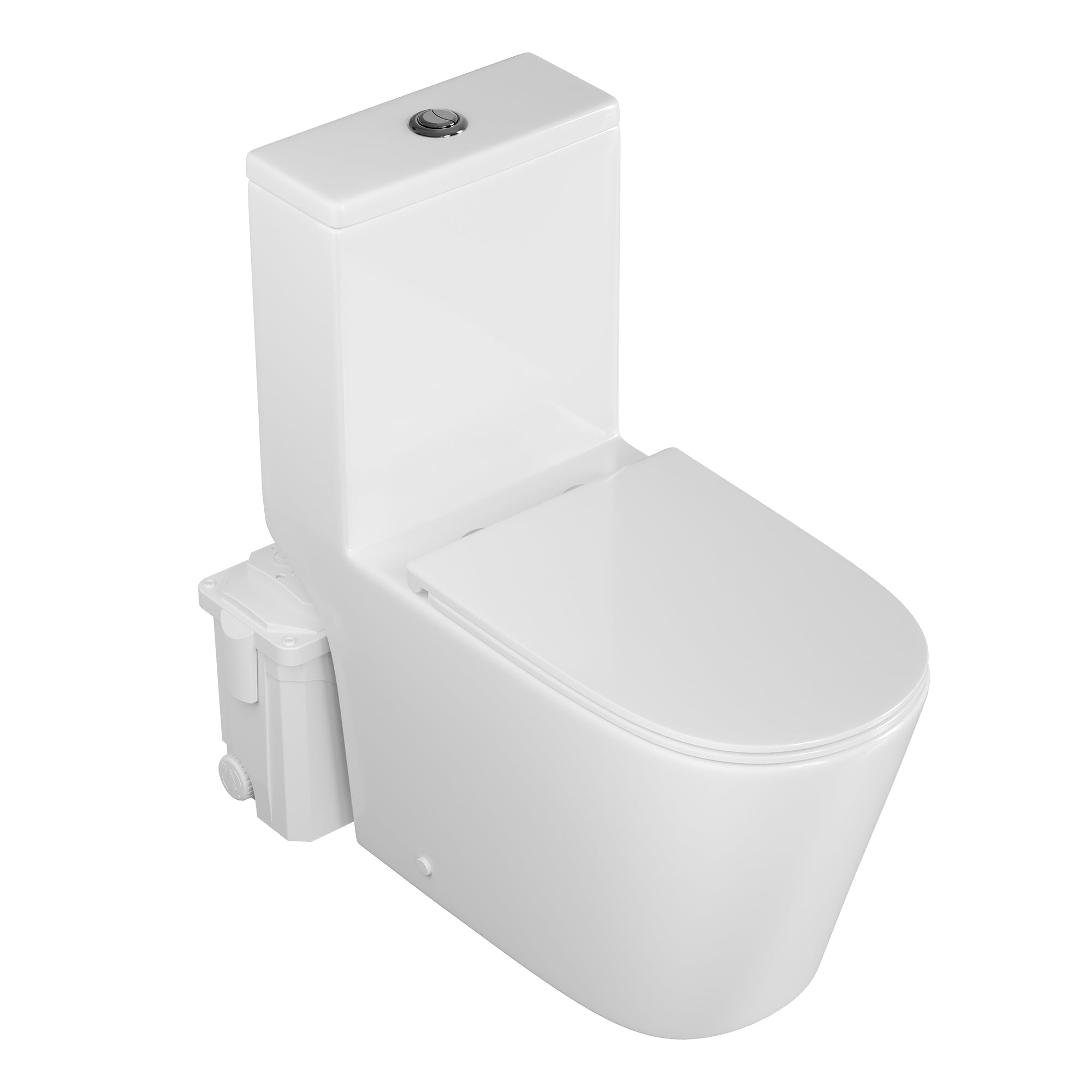 Macerating Toilet | 23ft Vertical Sewage Lift, 700W Stainless Steel Grinder, Dual Odor Control System, 1.06/1.59 GPF Dual Flush -DV-1F340ZH006