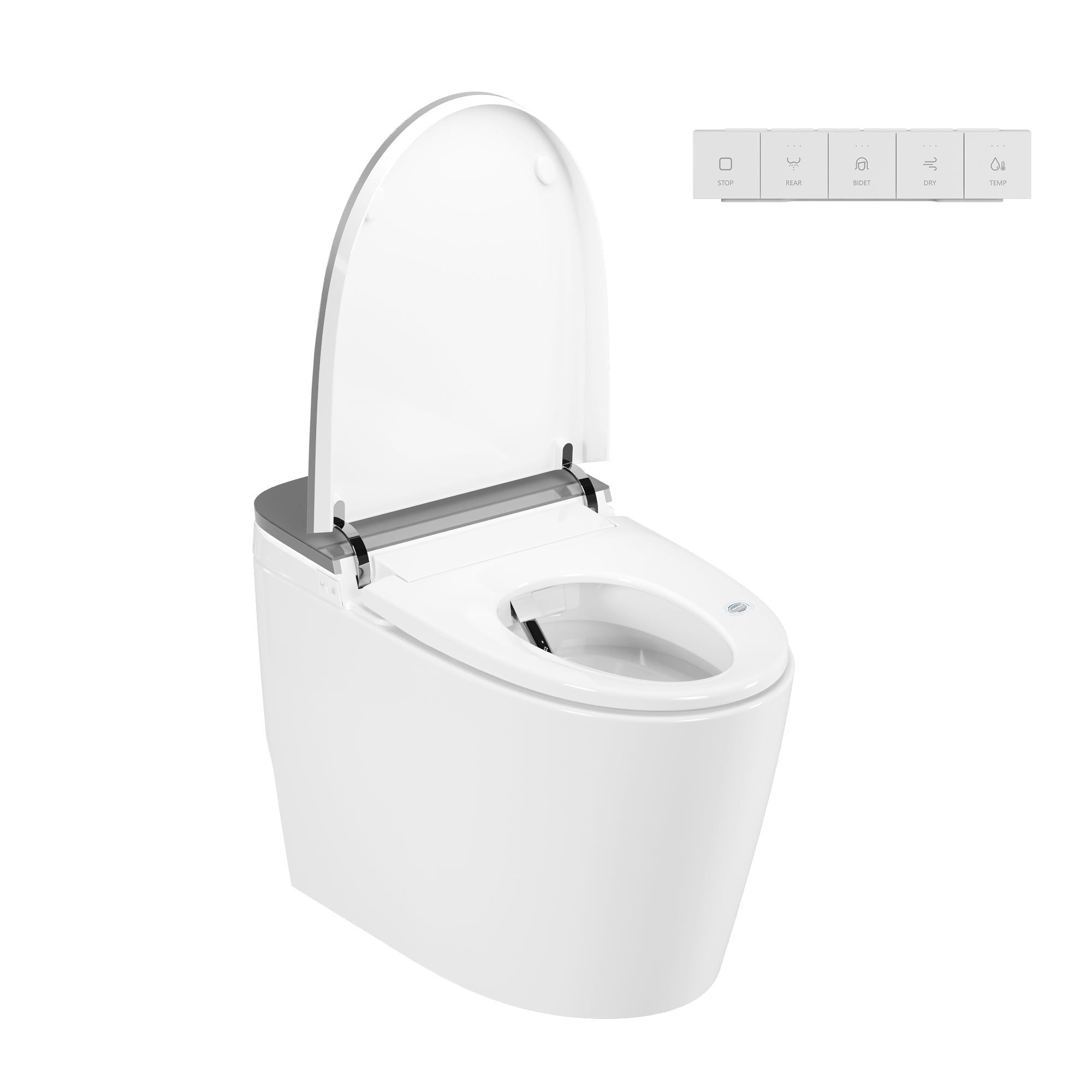 DeerValley DV-1S0336-V3 Premium Smart Toilet with Programmable Spa Cleaning, Foam Shield, ADA Comfort Height, Heated Seat, Warm Dryer, and Zero Water Pressure Flush – Touchless Luxury Bidet Toilet for Modern Families