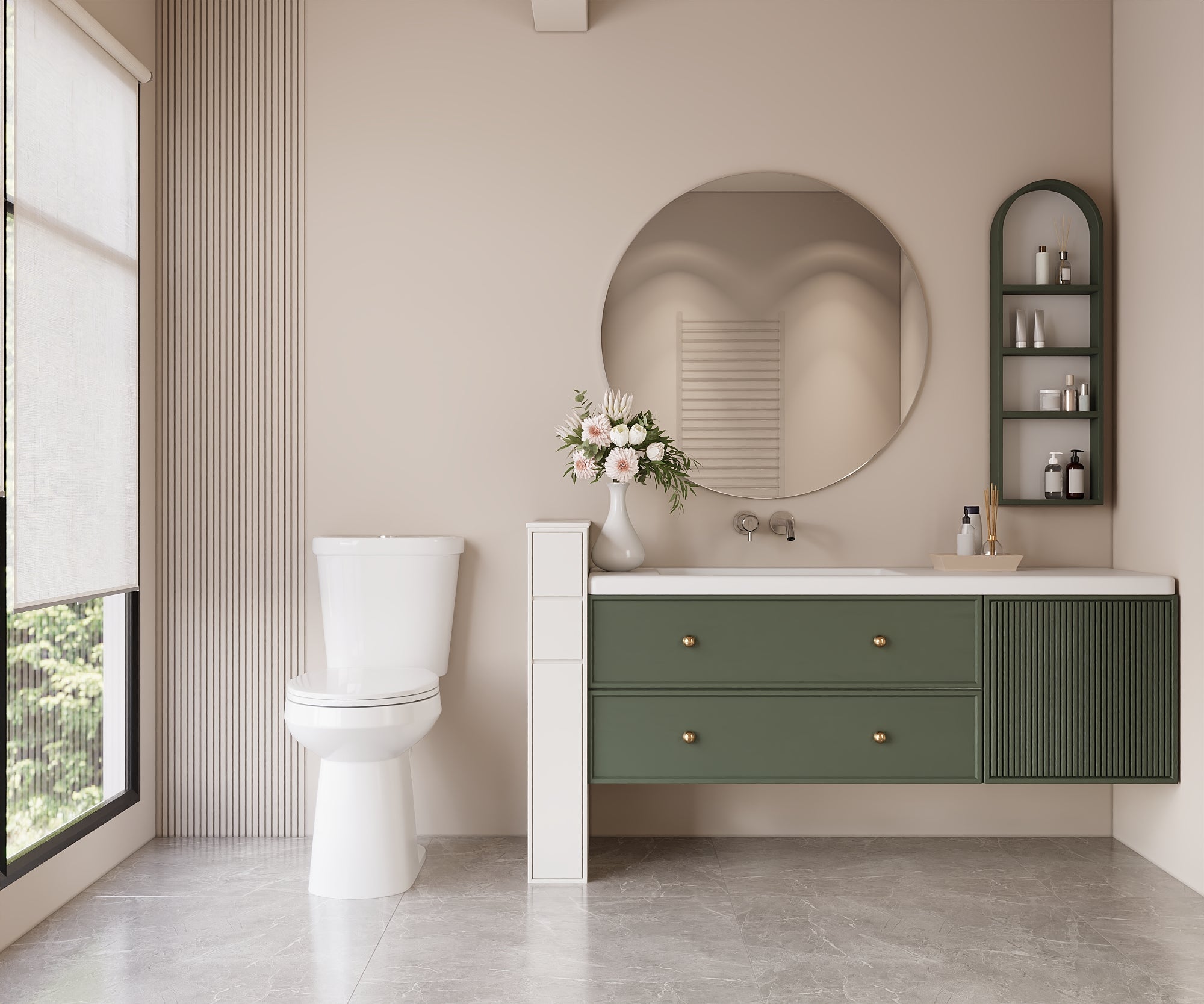 DeerValley 19-Inch Extra Tall Toilet for Seniors, White Two-Piece Toilet for Bathrooms with Comfort Seat, ADA Comfort Height, Elongated Bowl with Powerful 1.28 GPF Single Flush