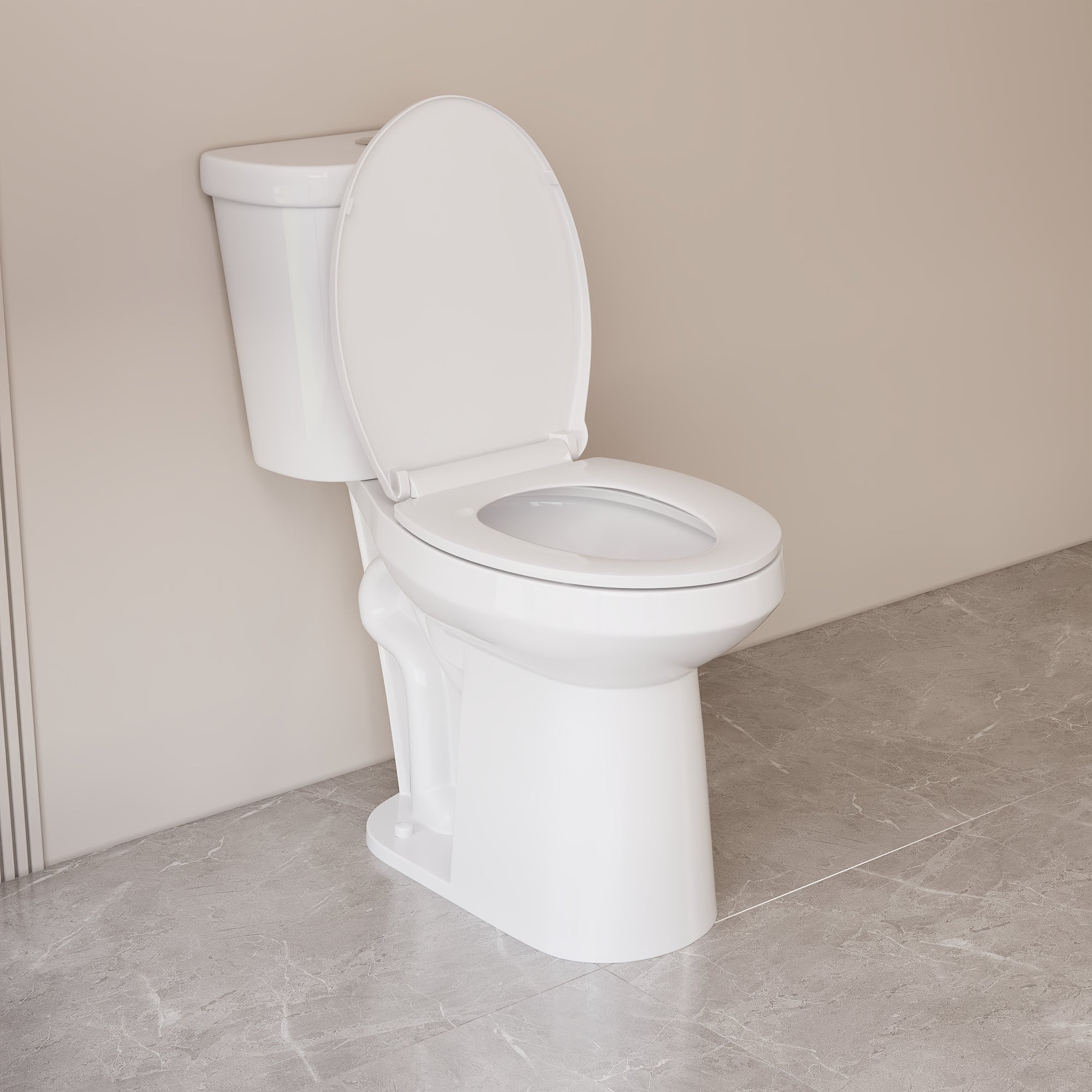 DeerValley 19-Inch Extra Tall Toilet for Seniors, White Two-Piece Toilet for Bathrooms with Comfort Seat, ADA Comfort Height, Elongated Bowl with Powerful 1.28 GPF Single Flush