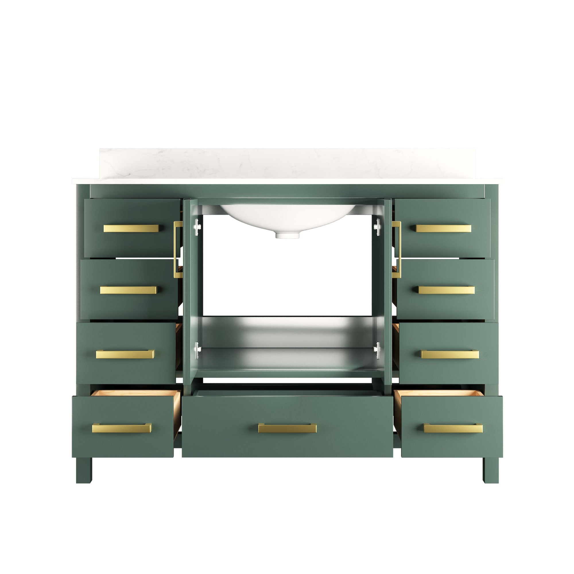 48" Rectangular Bathroom Vanity, with Ceramic Sink Top Set-up