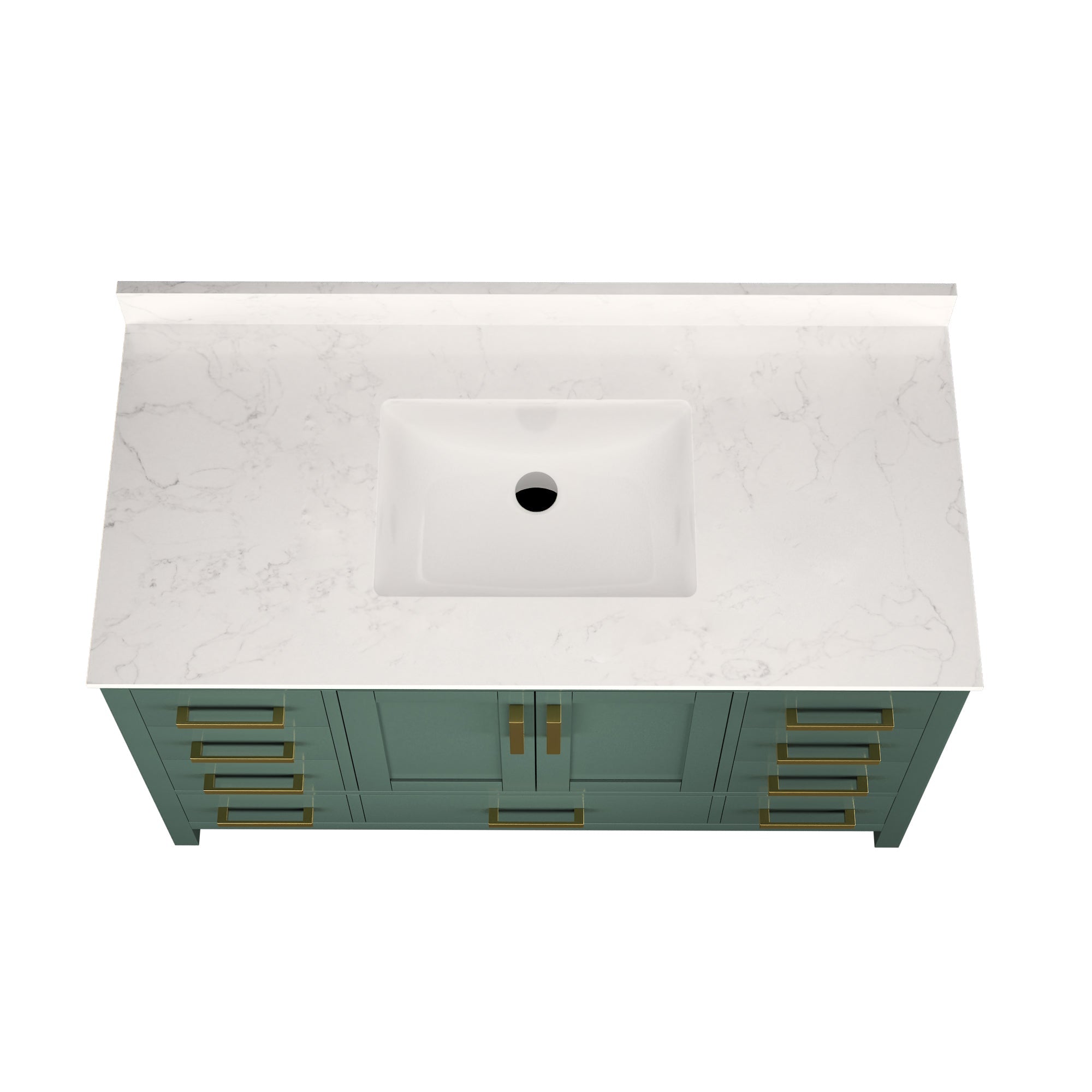 48" Rectangular Bathroom Vanity, with Ceramic Sink Top Set-up