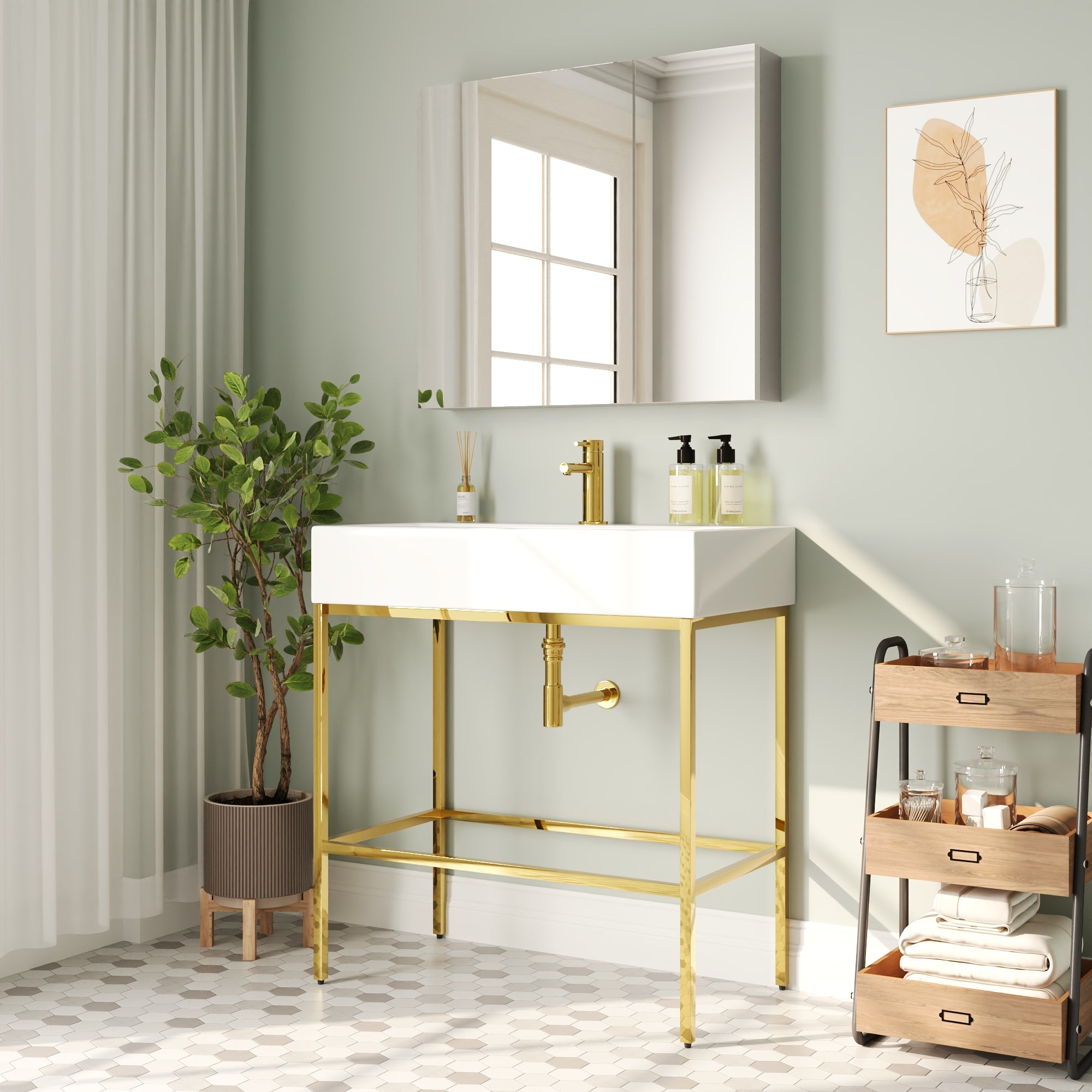 Bathroom Console Sink, 32\, image size:2000x2000