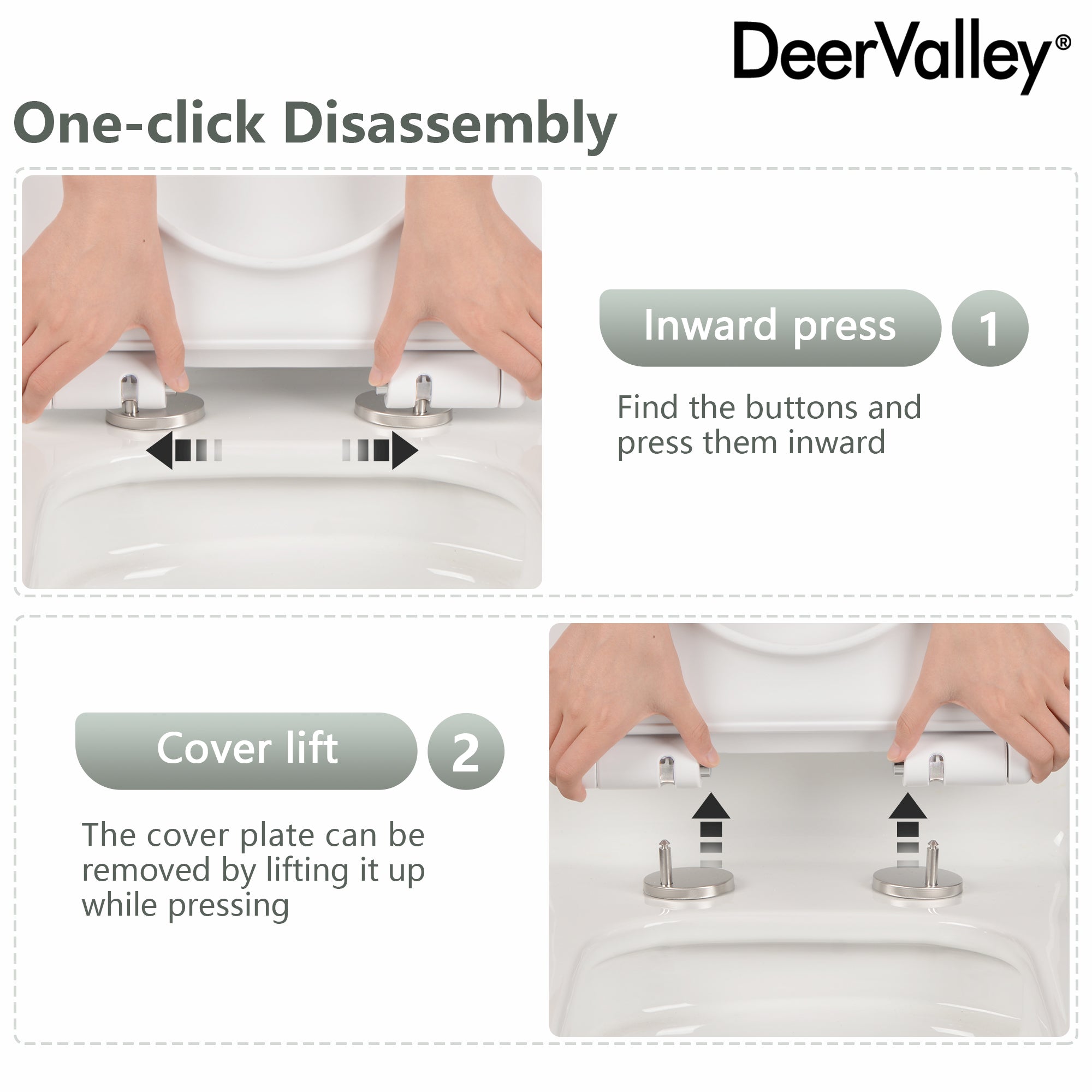 One Piece Toilet for Bathroom, Dual Flush 1.1/1.6 GPF Skirted Toilets, Soft Close seat