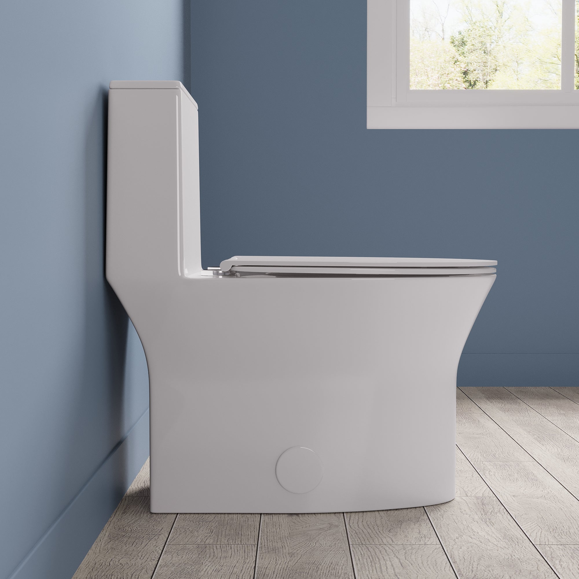 Elongated One Piece Toilet, Dual Flush 1.1/1.6 GPF Toilets with Soft Close Seat