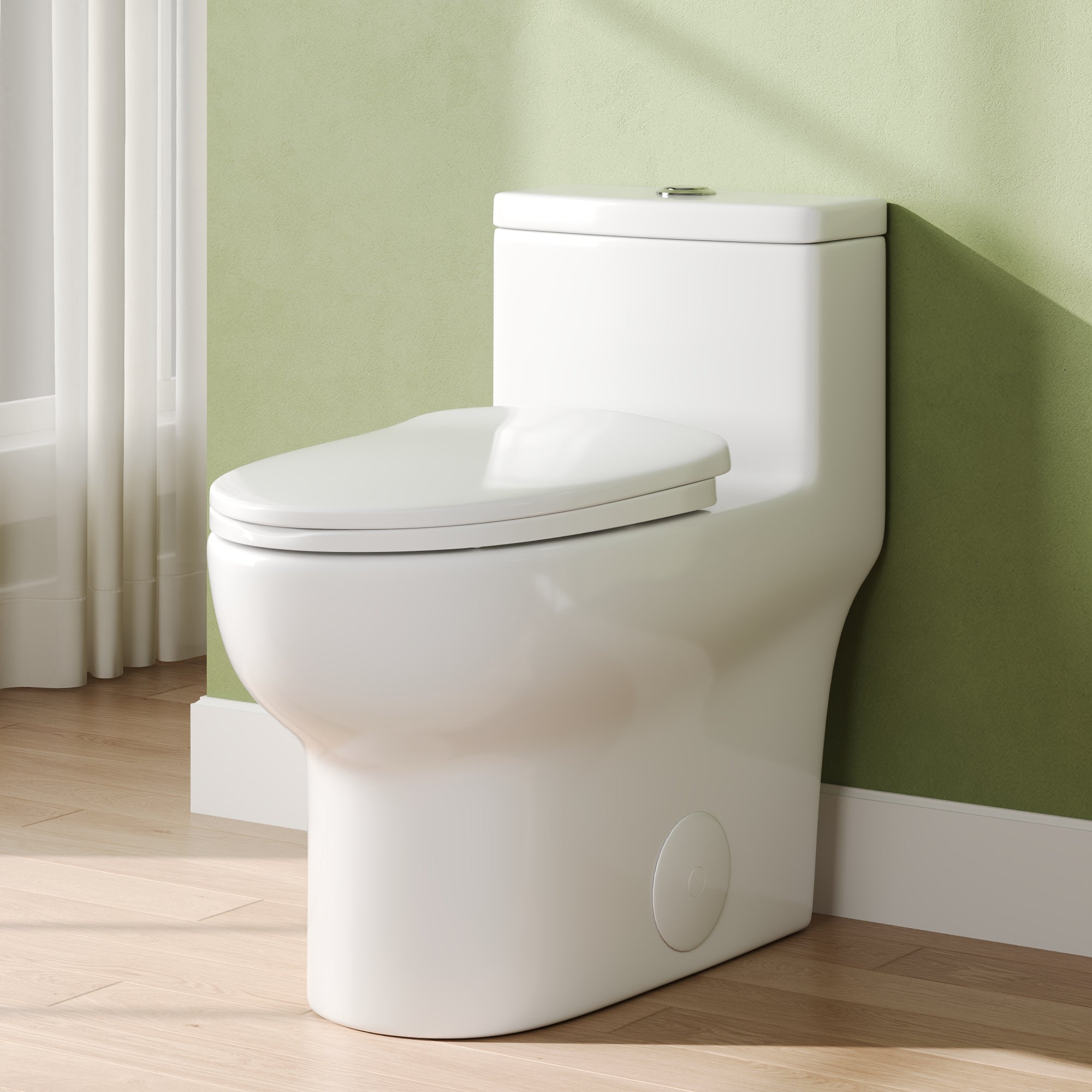 DeerValley Elongated Bathroom Toielt, Dual Flush 1.1/1.6 GPF White Modern Toilet with ADA Seat Height, 12" Rough-In,DV-1F026Pro