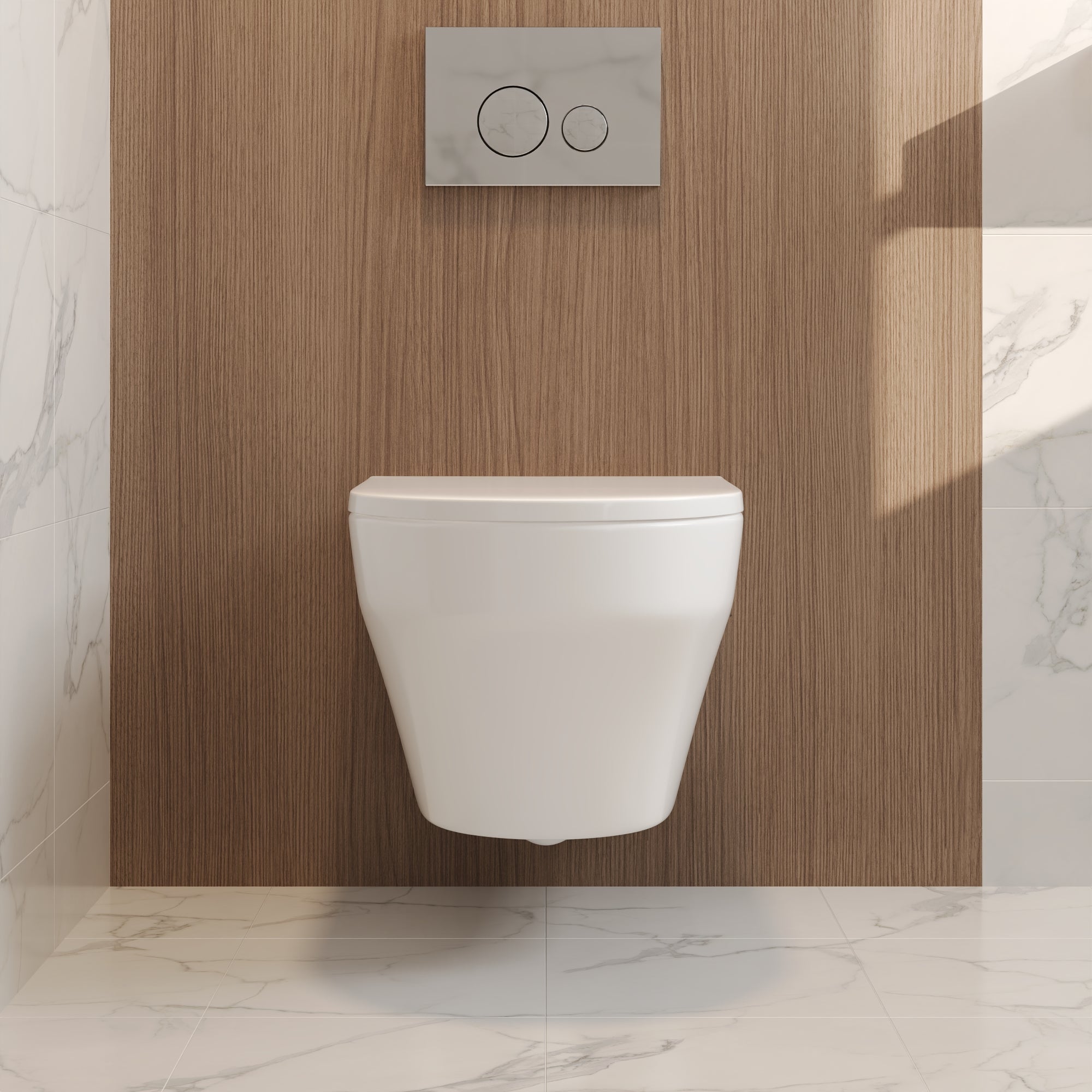 2-Piece Toilet Elongated Dual-Flush Wall Mounted Toilet (Seat Included) - DV-1F00292-CF/DV-1F0292