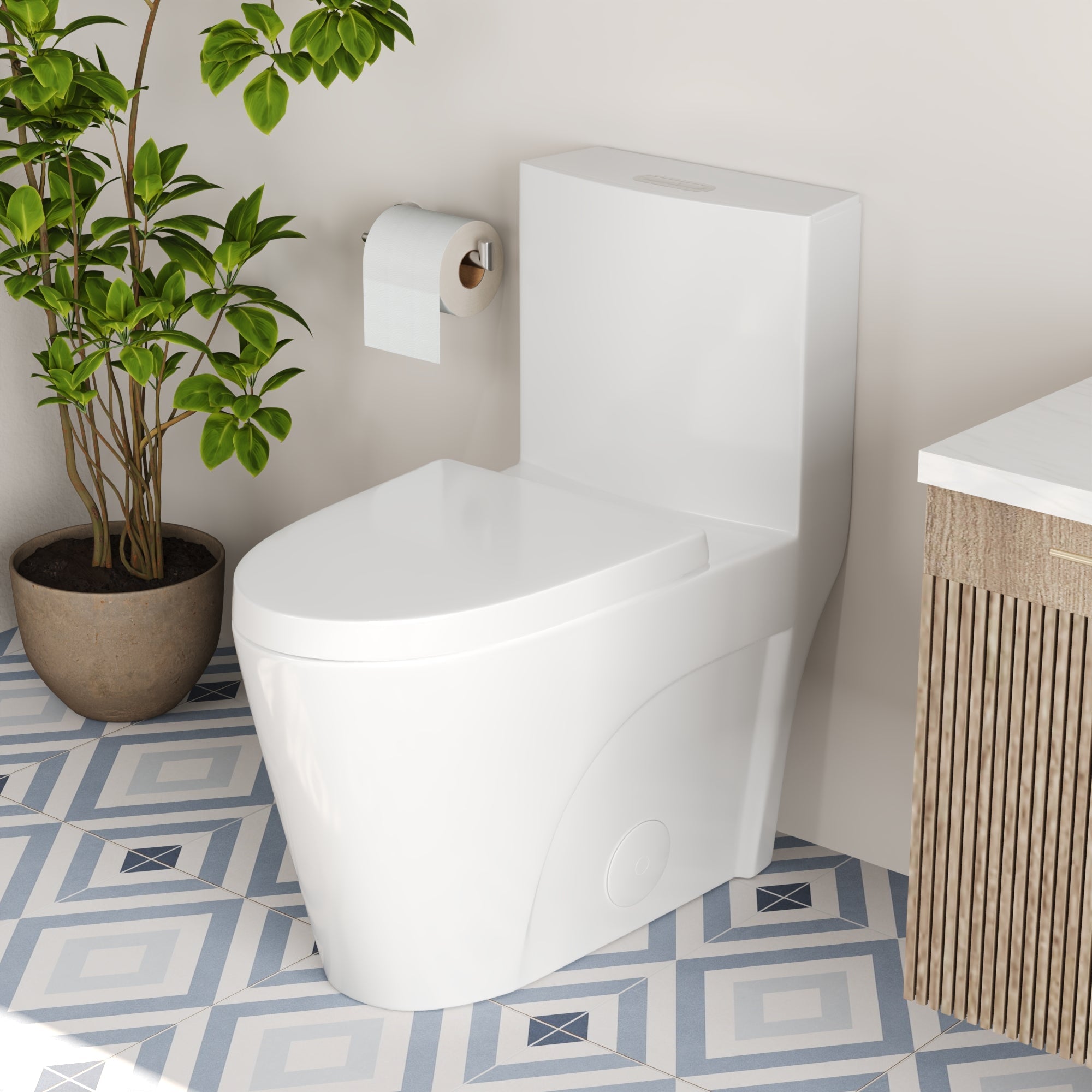 ACE One-Piece Elongated Toilet, 1.1/1.6 GPF Dual-Flush